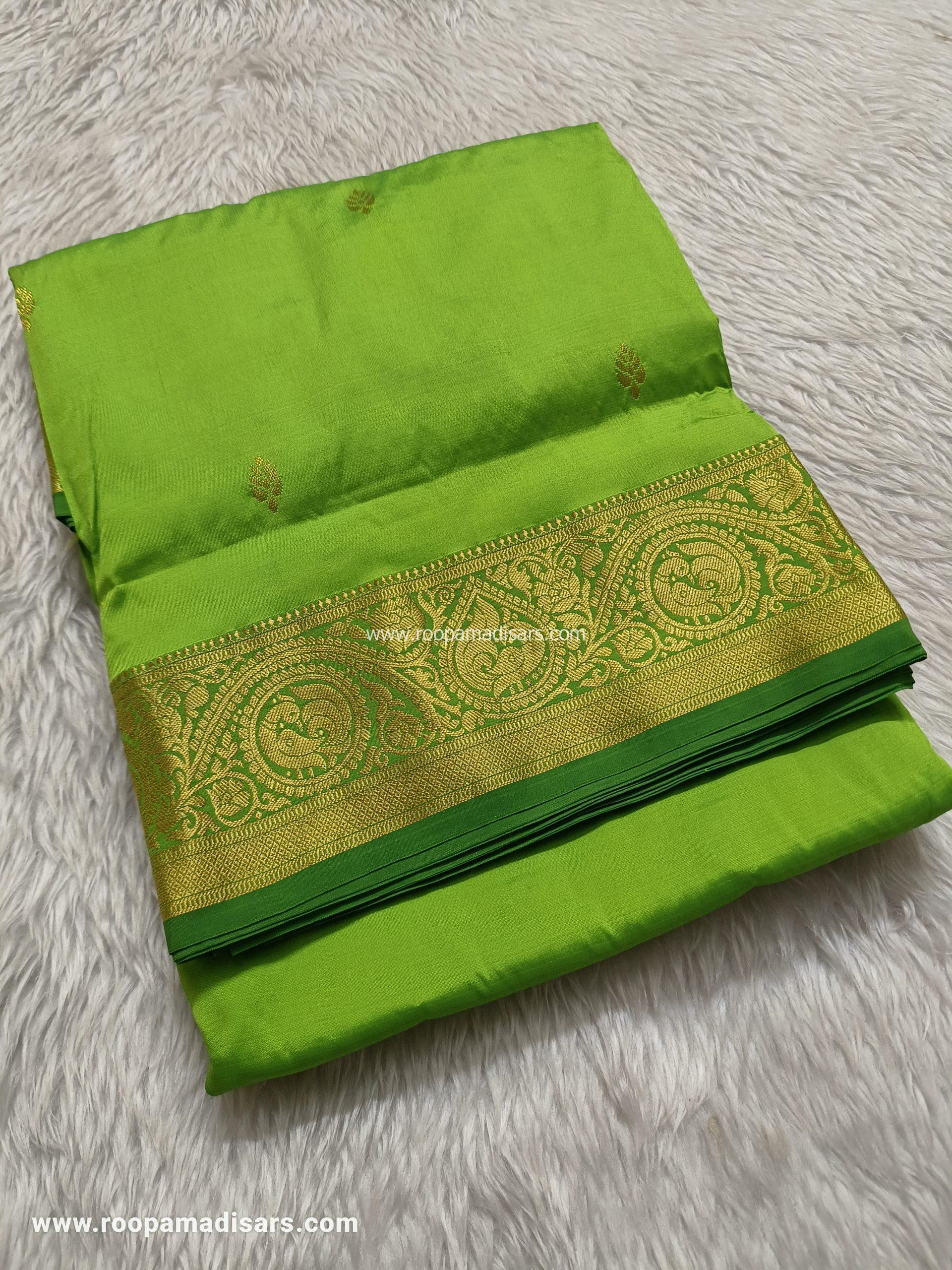 SALEM SILK MADISARS -10YARDS SALEM SILK MADISAR KORVAI BORDER WITHOUT BLOUSE PIECE