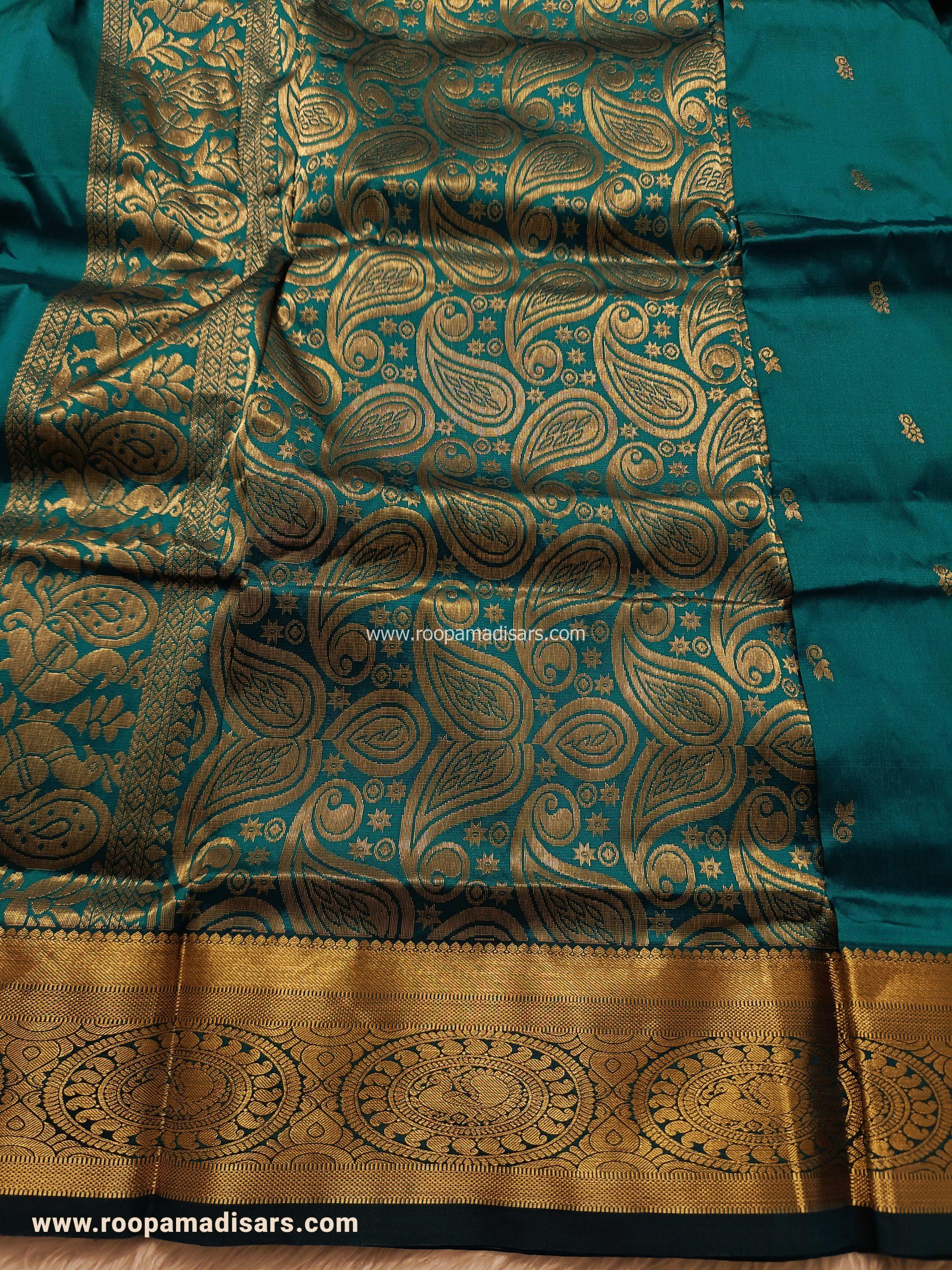 SALEM SILK MADISARS -10YARDS SALEM SILK MADISAR KORVAI BORDER WITHOUT BLOUSE PIECE - Image 2