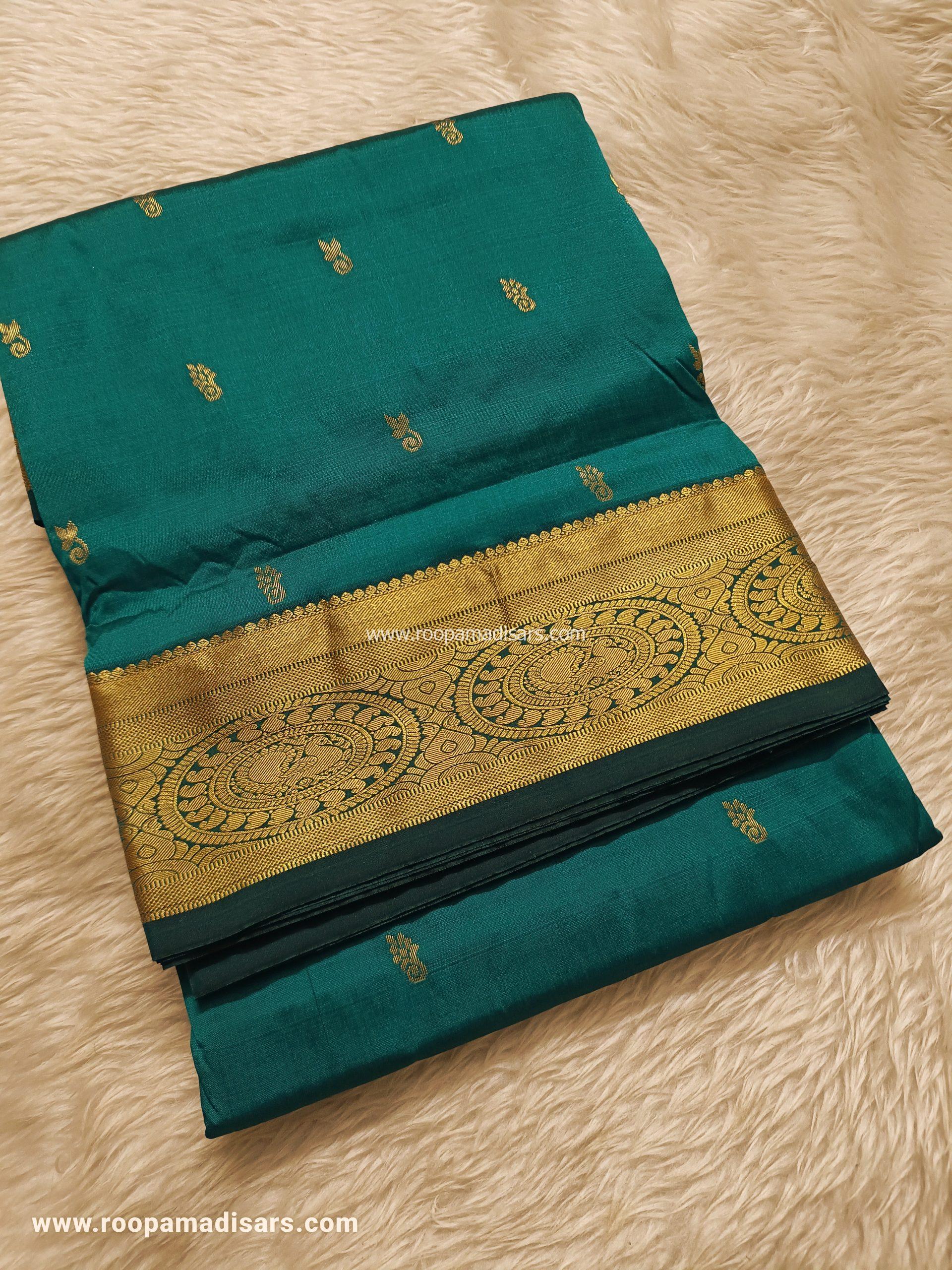 SALEM SILK MADISARS -10YARDS SALEM SILK MADISAR KORVAI BORDER WITHOUT BLOUSE PIECE