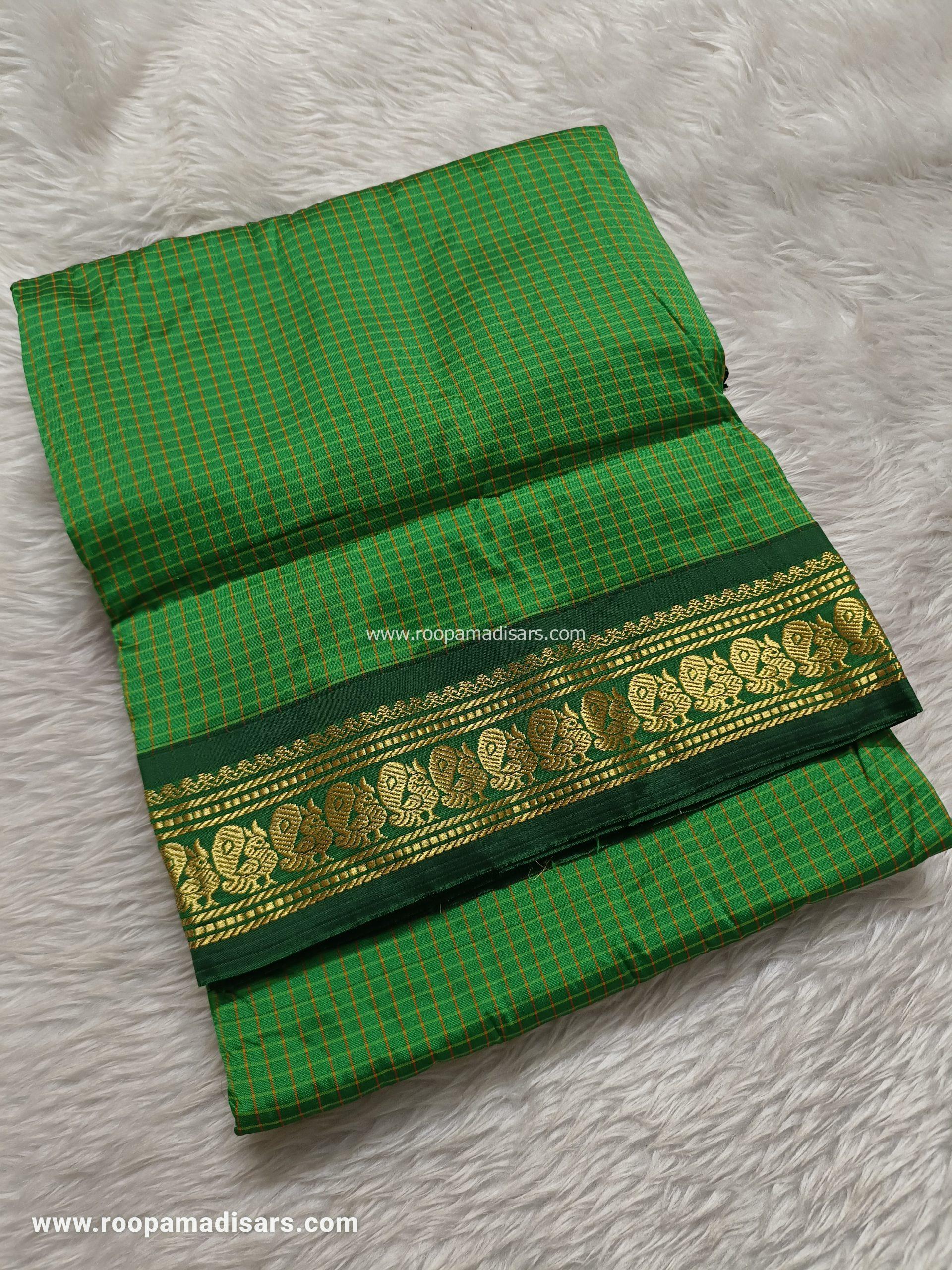 SALEM SILK MADISARS -10YARDS SALEM SILK MADISAR KORVAI BORDER WITHOUT BLOUSE PIECE