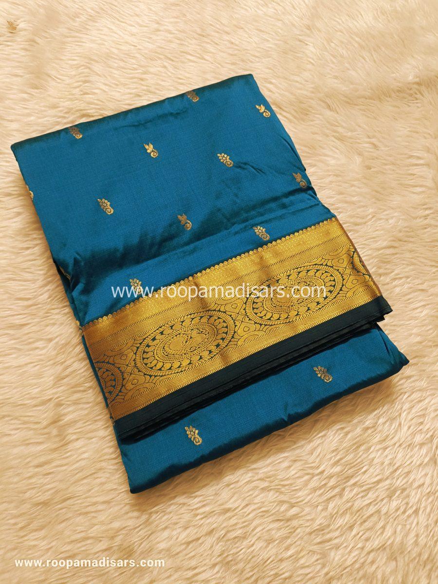 SALEM SILK MADISARS -10YARDS SALEM SILK MADISAR KORVAI BORDER WITHOUT BLOUSE PIECE