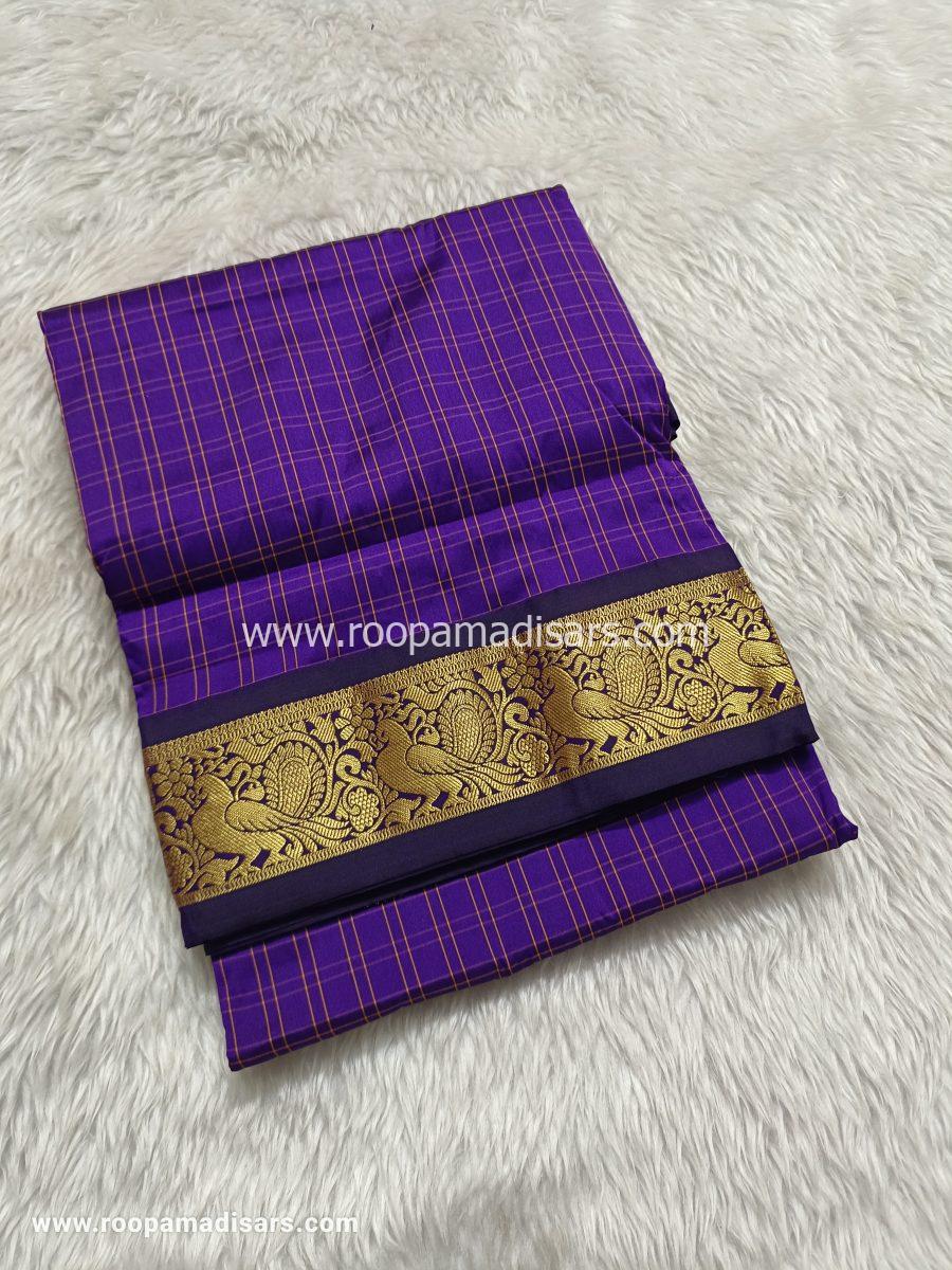 SALEM SILK MADISARS -10YARDS SALEM SILK MADISAR KORVAI BORDER WITHOUT BLOUSE PIECE