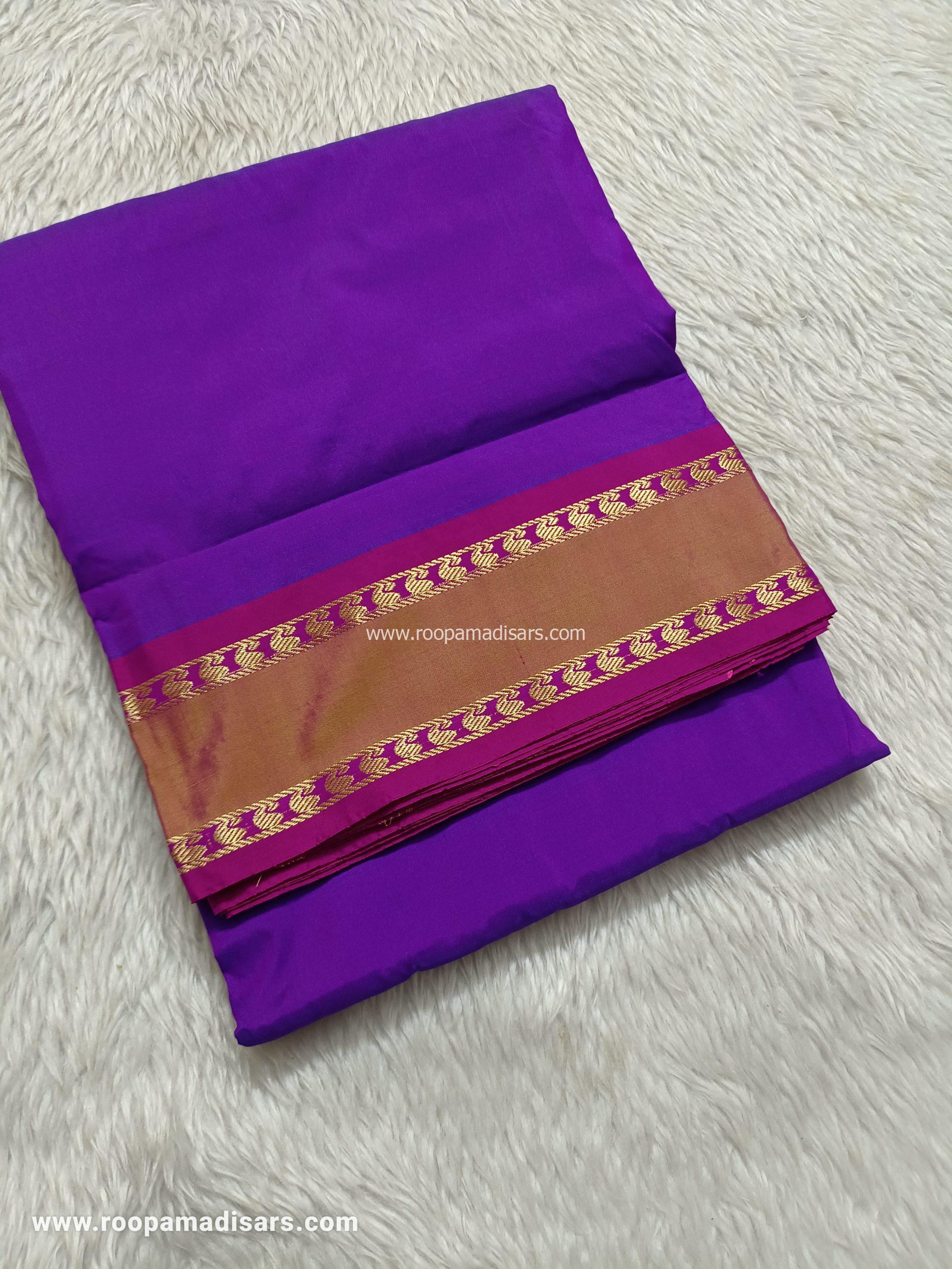 SALEM SILK MADISARS -10YARDS SALEM SILK MADISAR KORVAI BORDER WITHOUT BLOUSE PIECE