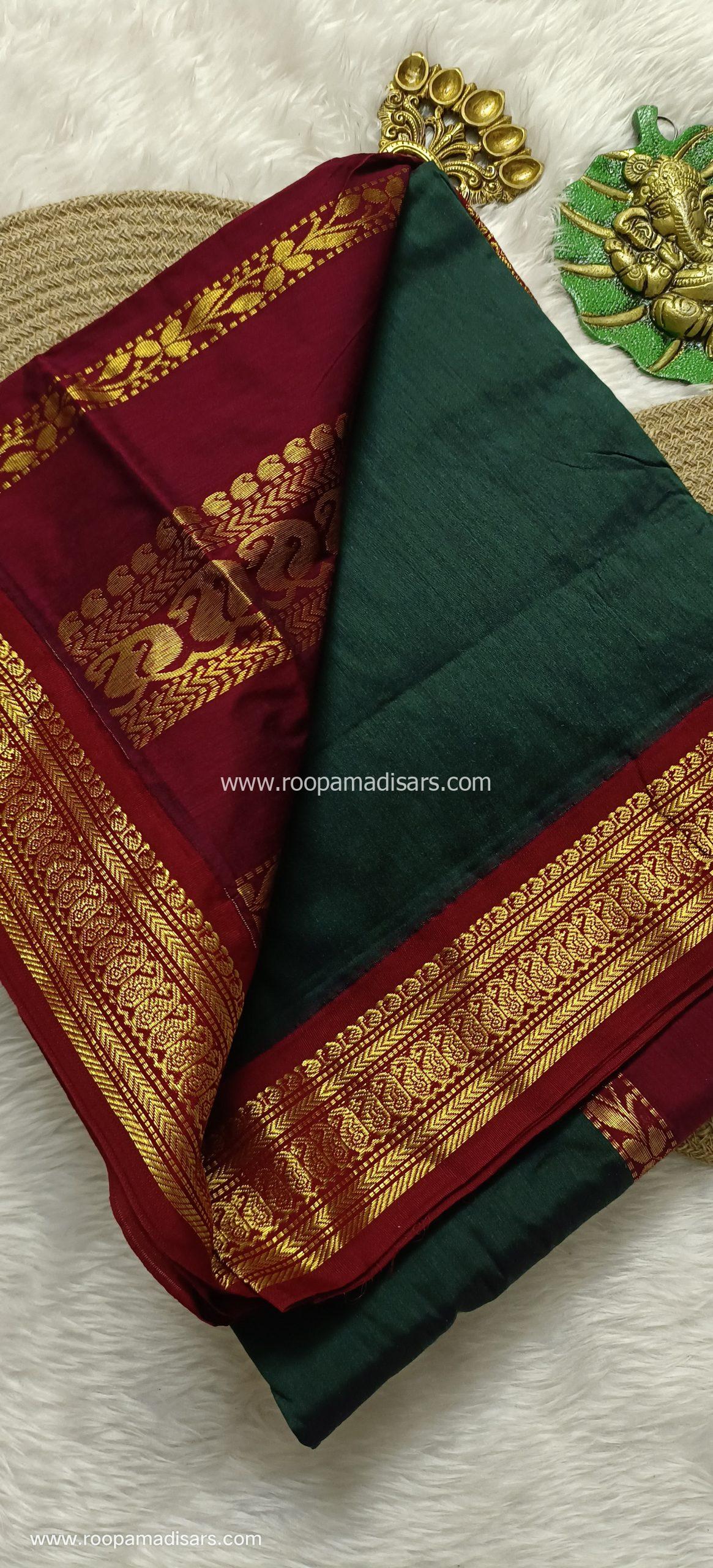 KALYANI SILK COTTON -REGULAR MADISAR SAREE WITHOUT BLOUSE PIECE - Image 2