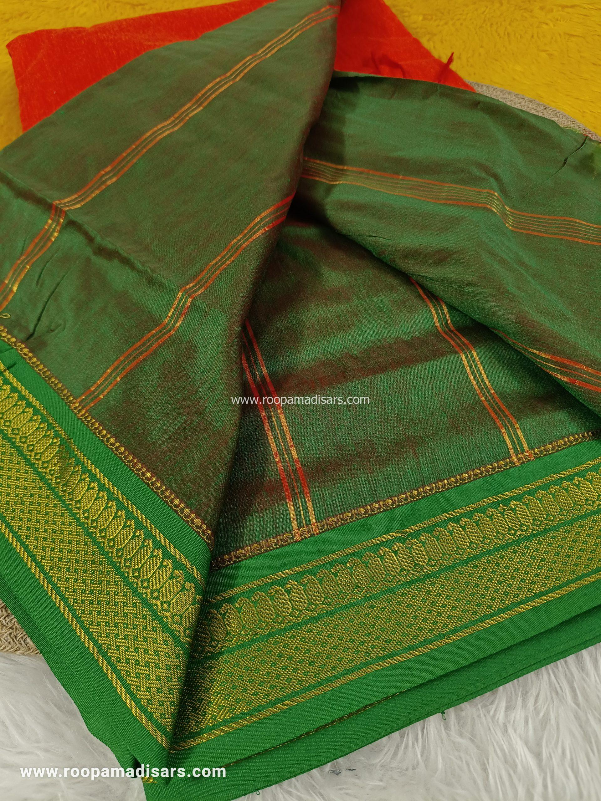 KALYANI SILK COTTON -REGULAR MADISAR SAREE WITHOUT BLOUSE PIECE - Image 3
