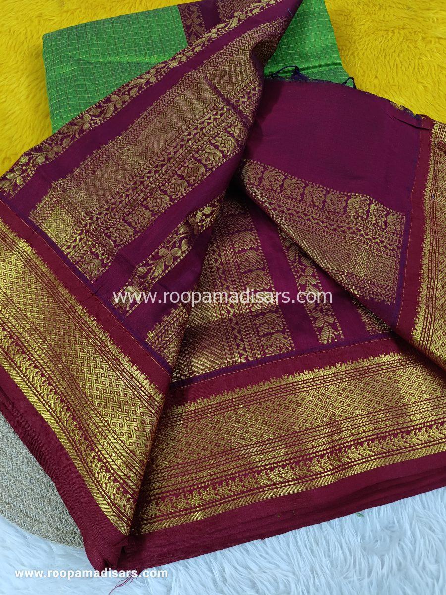 KALYANI SILK COTTON  -REGULAR MADISAR SAREE WITHOUT BLOUSE PIECE - Image 3