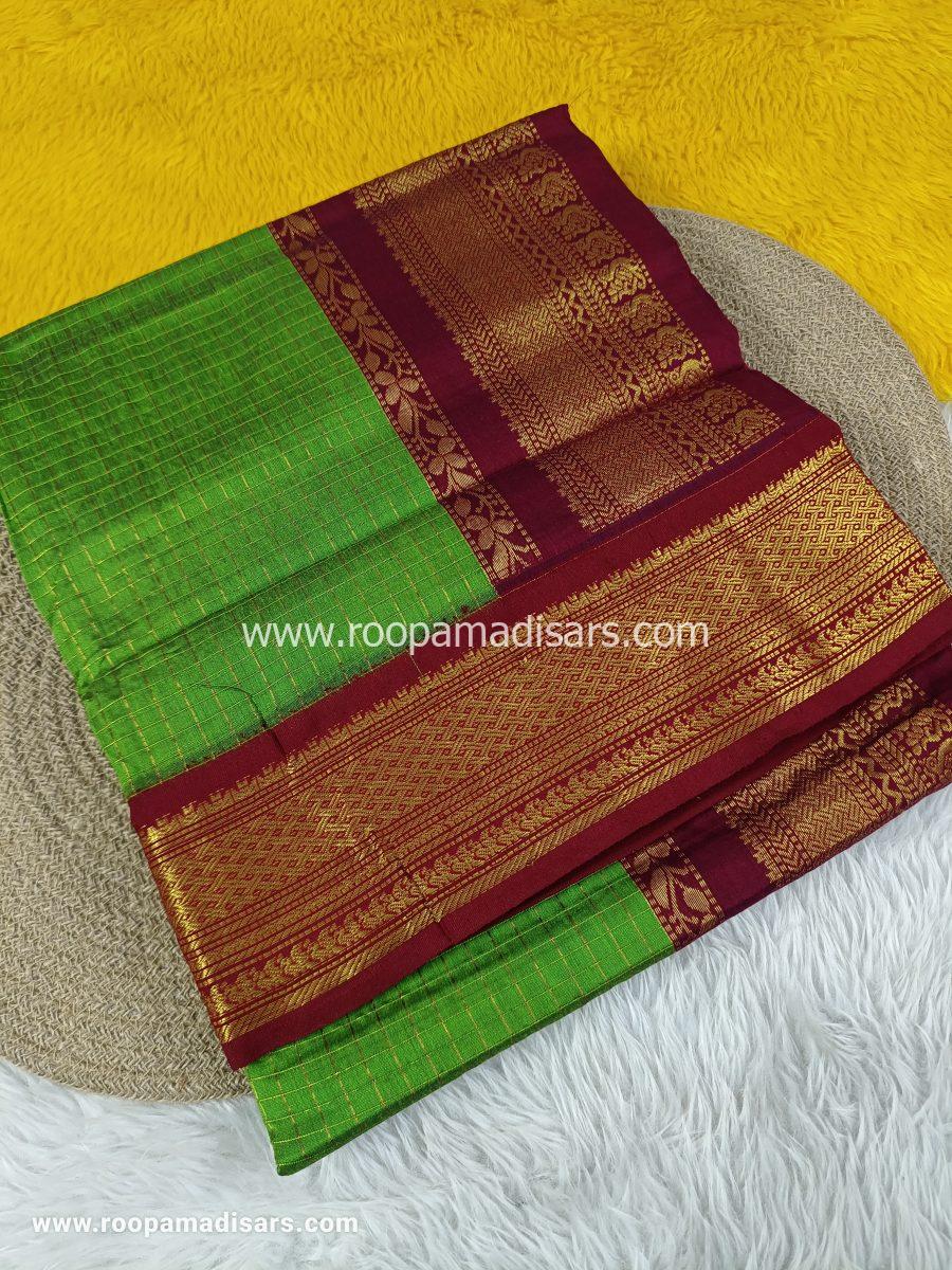 KALYANI SILK COTTON  -REGULAR MADISAR SAREE WITHOUT BLOUSE PIECE