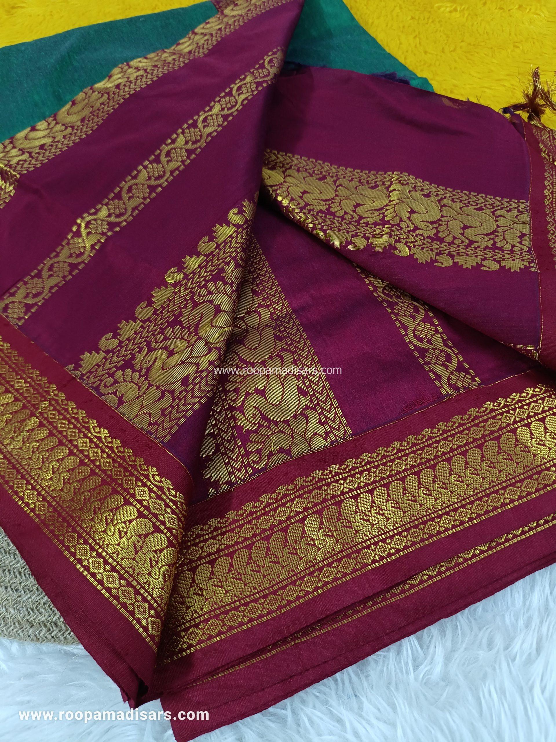 KALYANI SILK COTTON -REGULAR MADISAR SAREE WITHOUT BLOUSE PIECE - Image 4