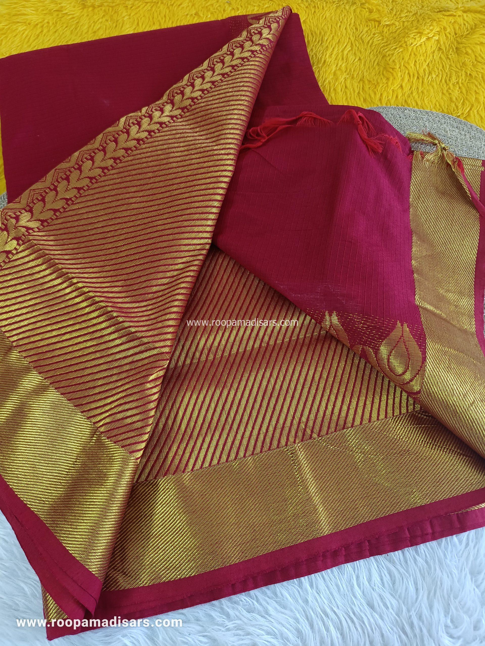 KALYANI SILK COTTON -REGULAR MADISAR SAREE WITHOUT BLOUSE PIECE - Image 4