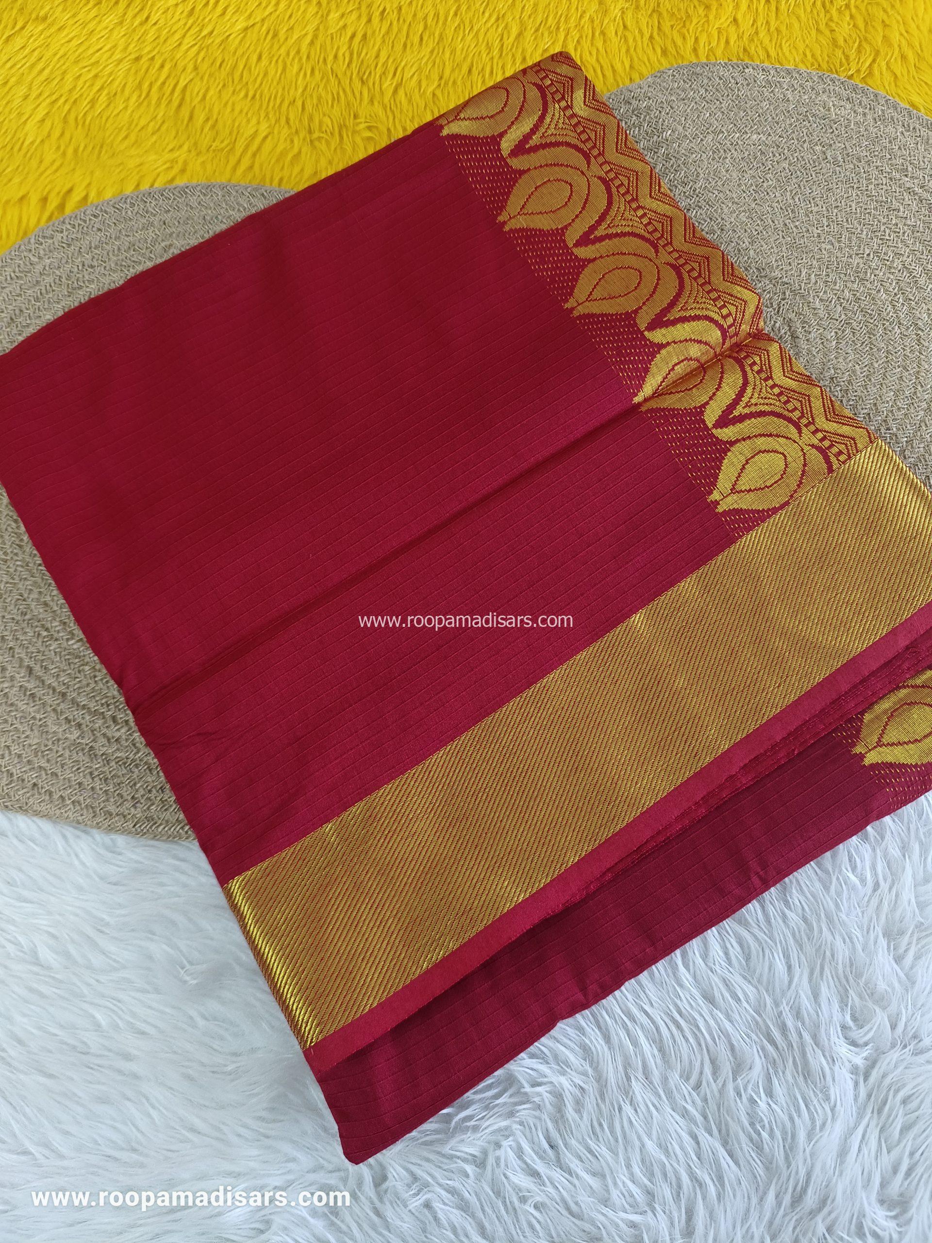 Red Kalyani Cotton Readymade Madisar