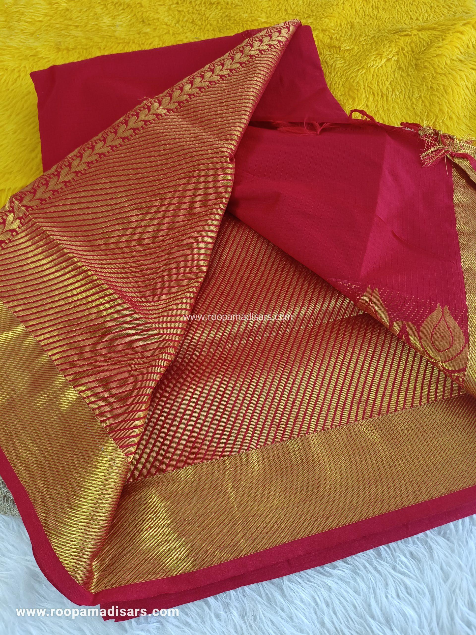 KALYANI SILK COTTON -REGULAR MADISAR SAREE WITHOUT BLOUSE PIECE - Image 4