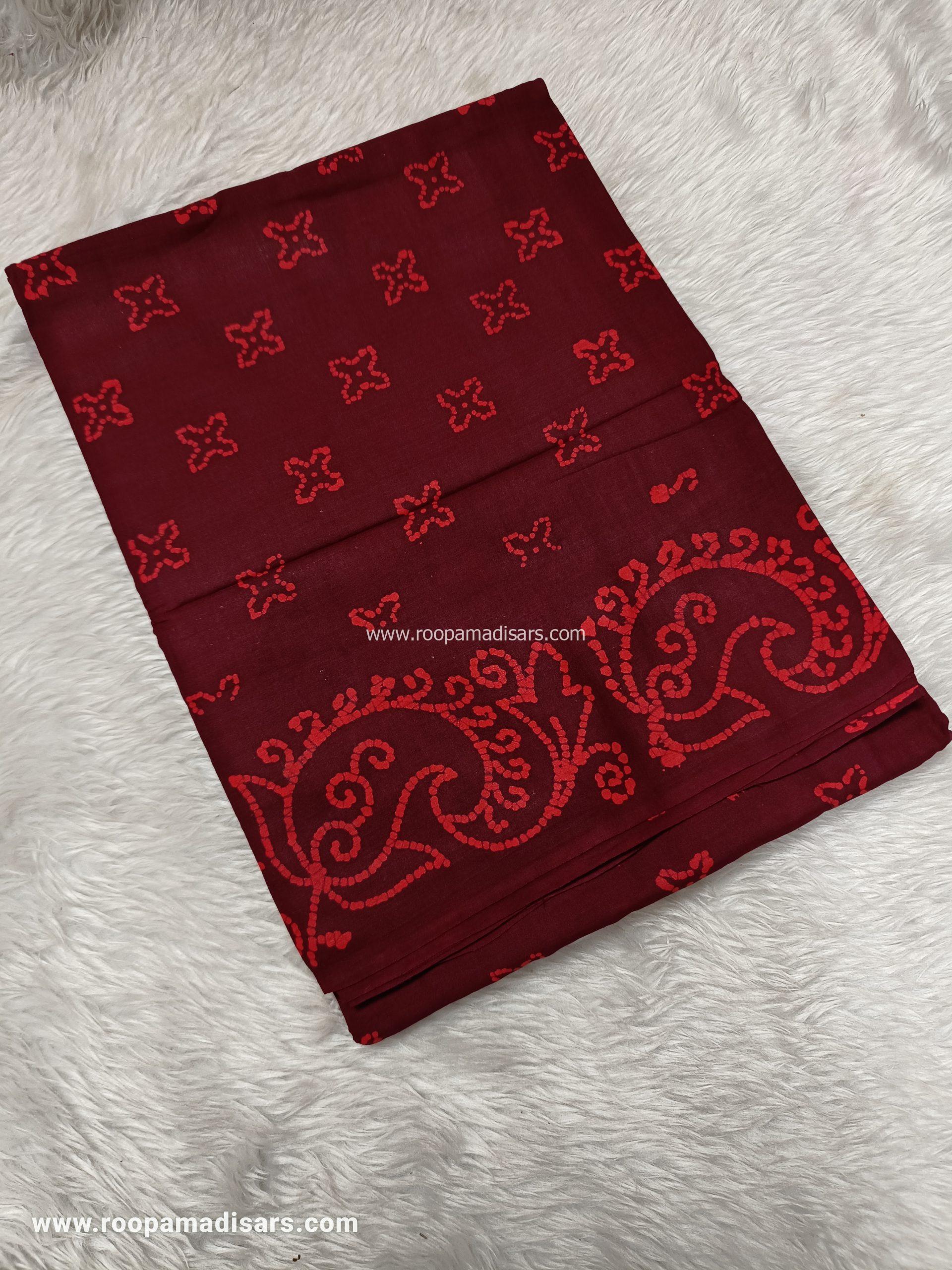 SOFT COTTON SAREES -10.5 YARDS MUL MUL MADISAR SAREE WITHOUT BLOUSE PIECE