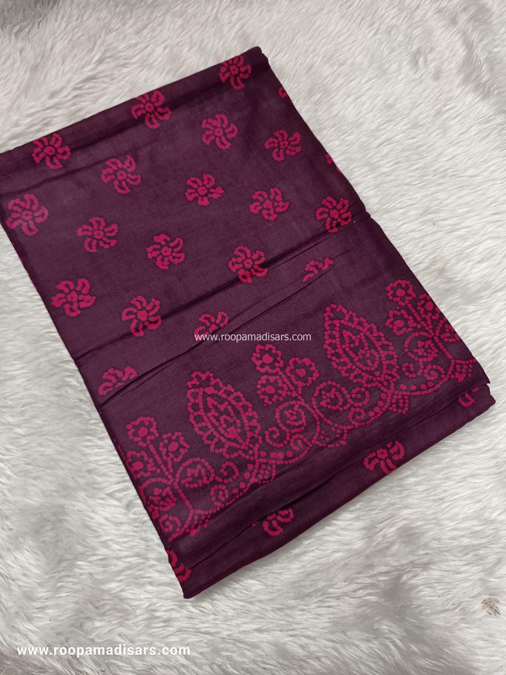 SOFT COTTON SAREES -10.5 YARDS MUL MUL MADISAR SAREE WITHOUT BLOUSE PIECE