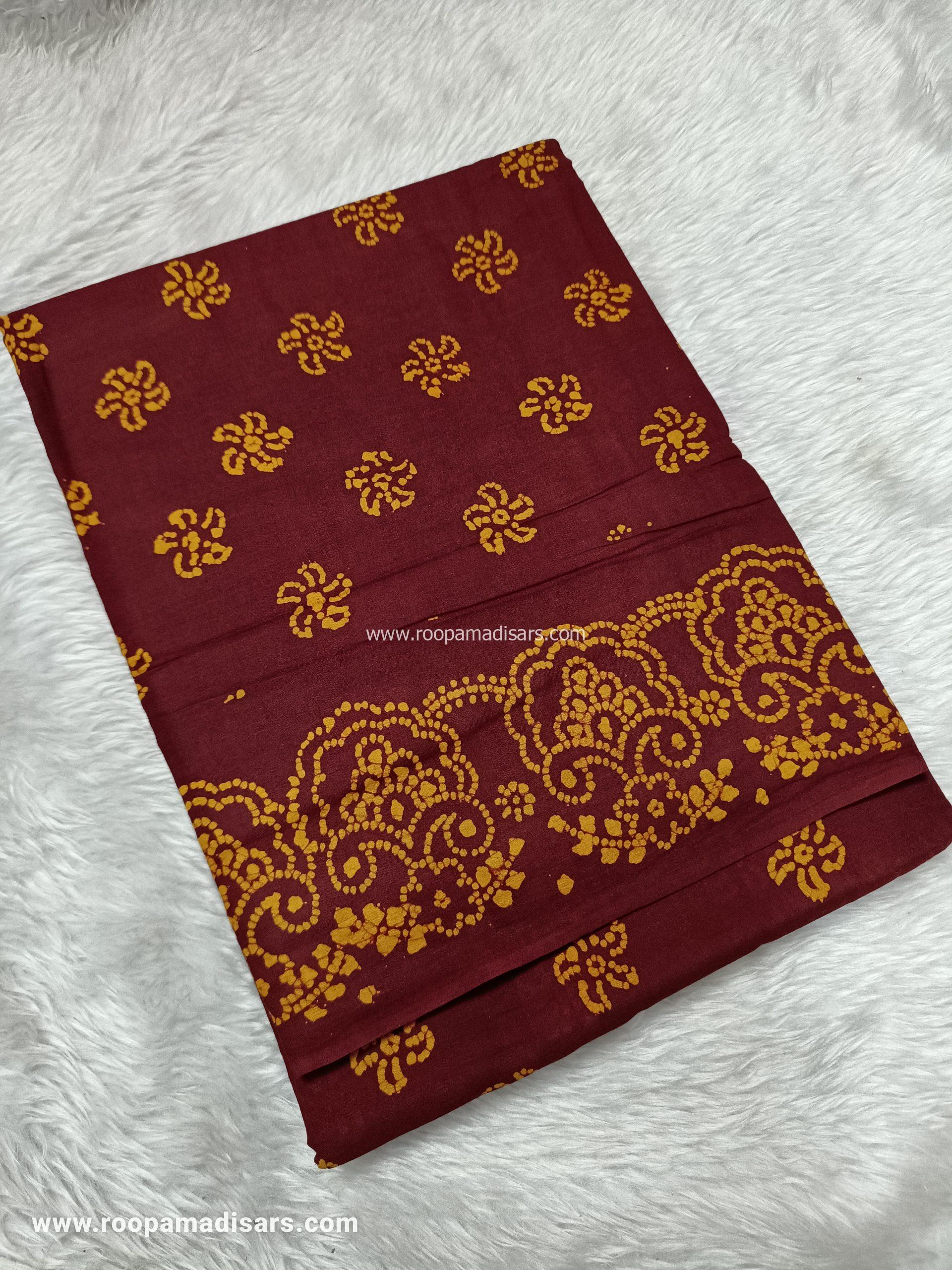 SOFT COTTON SAREES -10.5 YARDS MUL MUL MADISAR SAREE WITHOUT BLOUSE PIECE