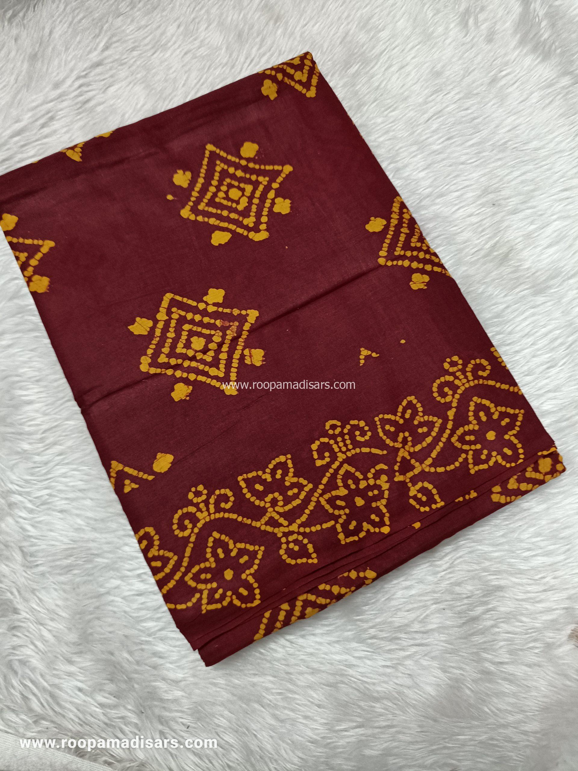 SOFT COTTON SAREES -10.5 YARDS MUL MUL MADISAR SAREE WITHOUT BLOUSE PIECE