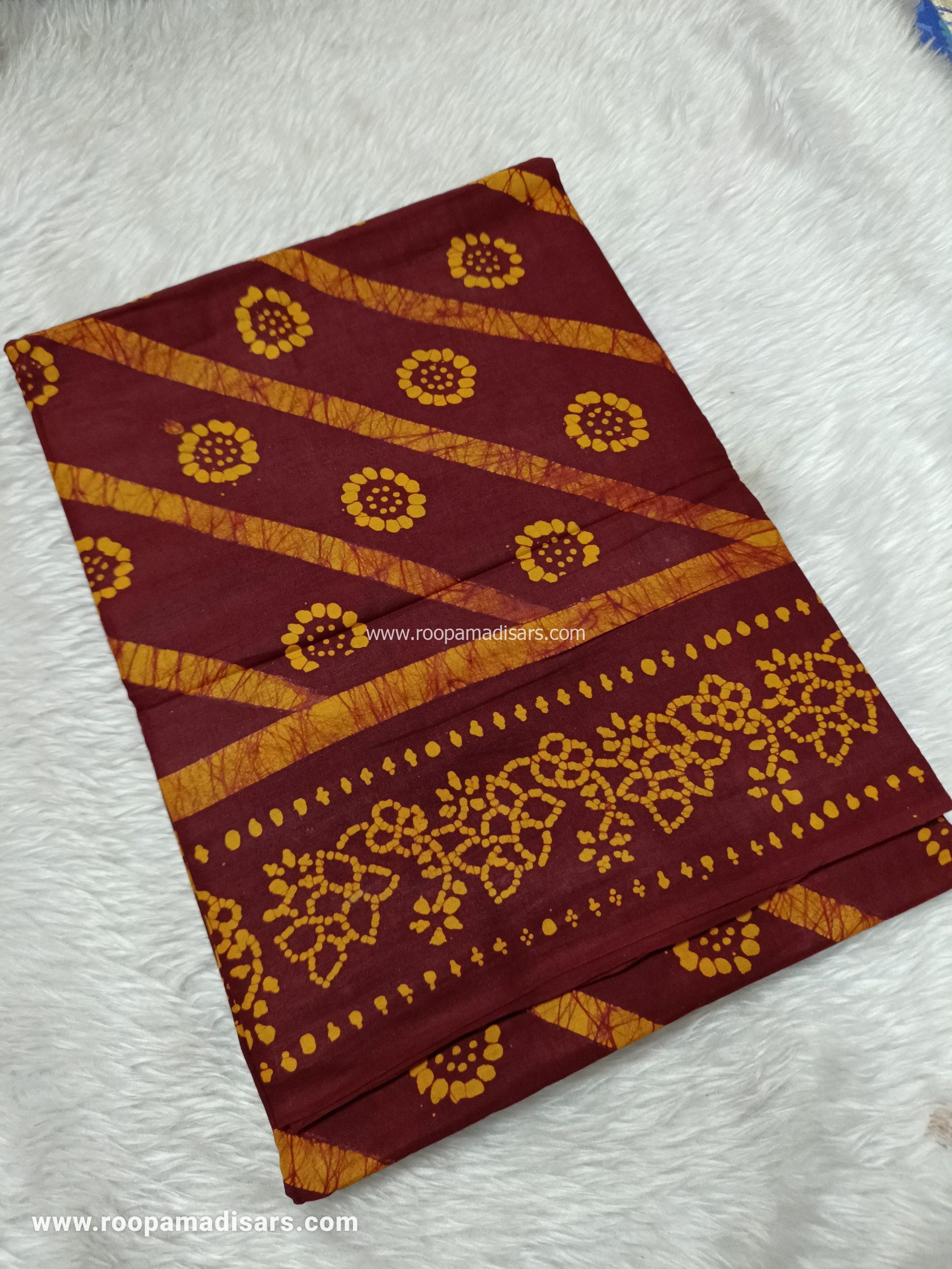 SOFT COTTON SAREES -10.5 YARDS MUL MUL MADISAR SAREE WITHOUT BLOUSE PIECE