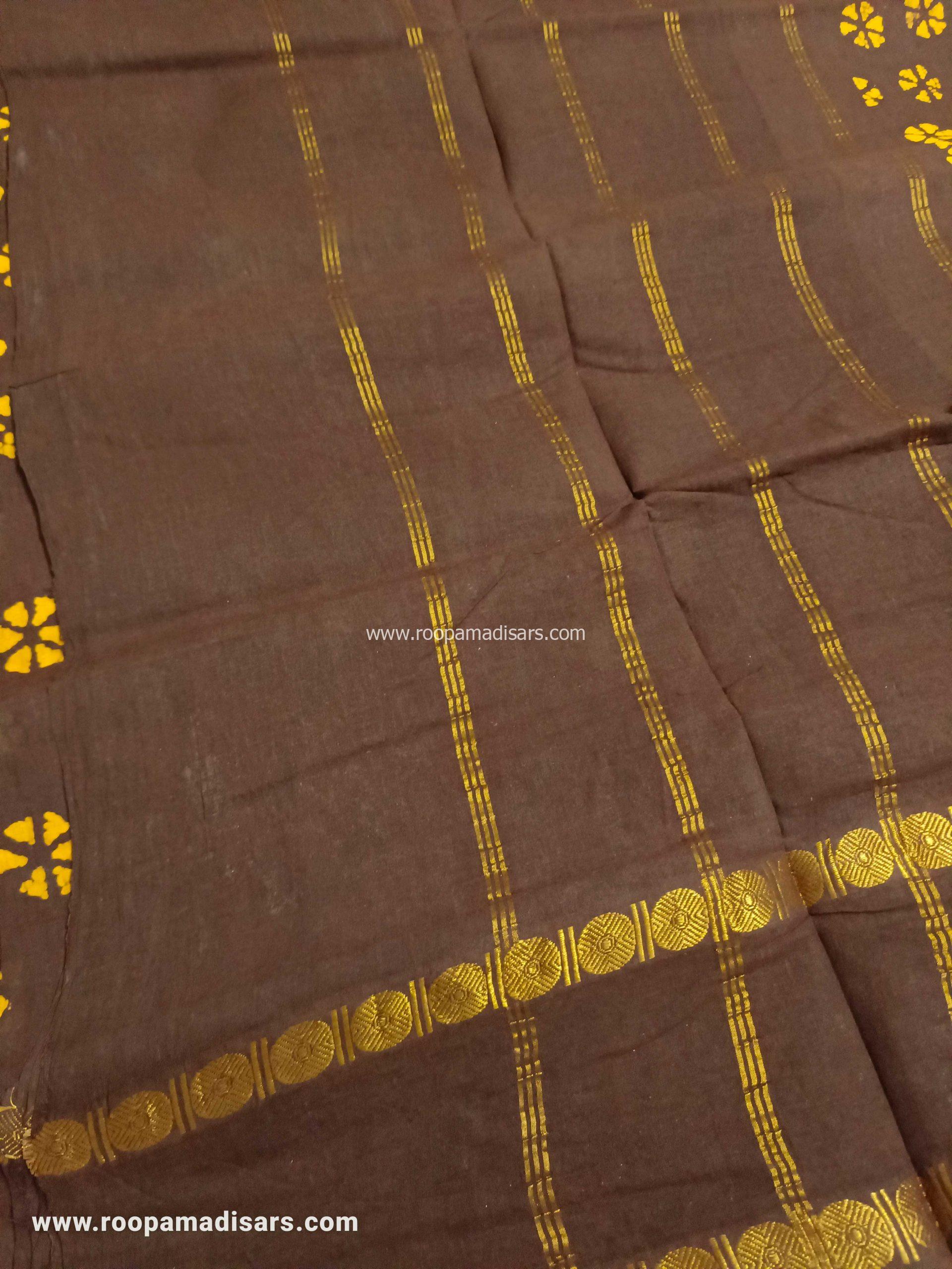 RANEE SUNGUDI SAREES -10YARDS MADISAR SAREE WITHOUT BLOUSE PIECE - Image 2