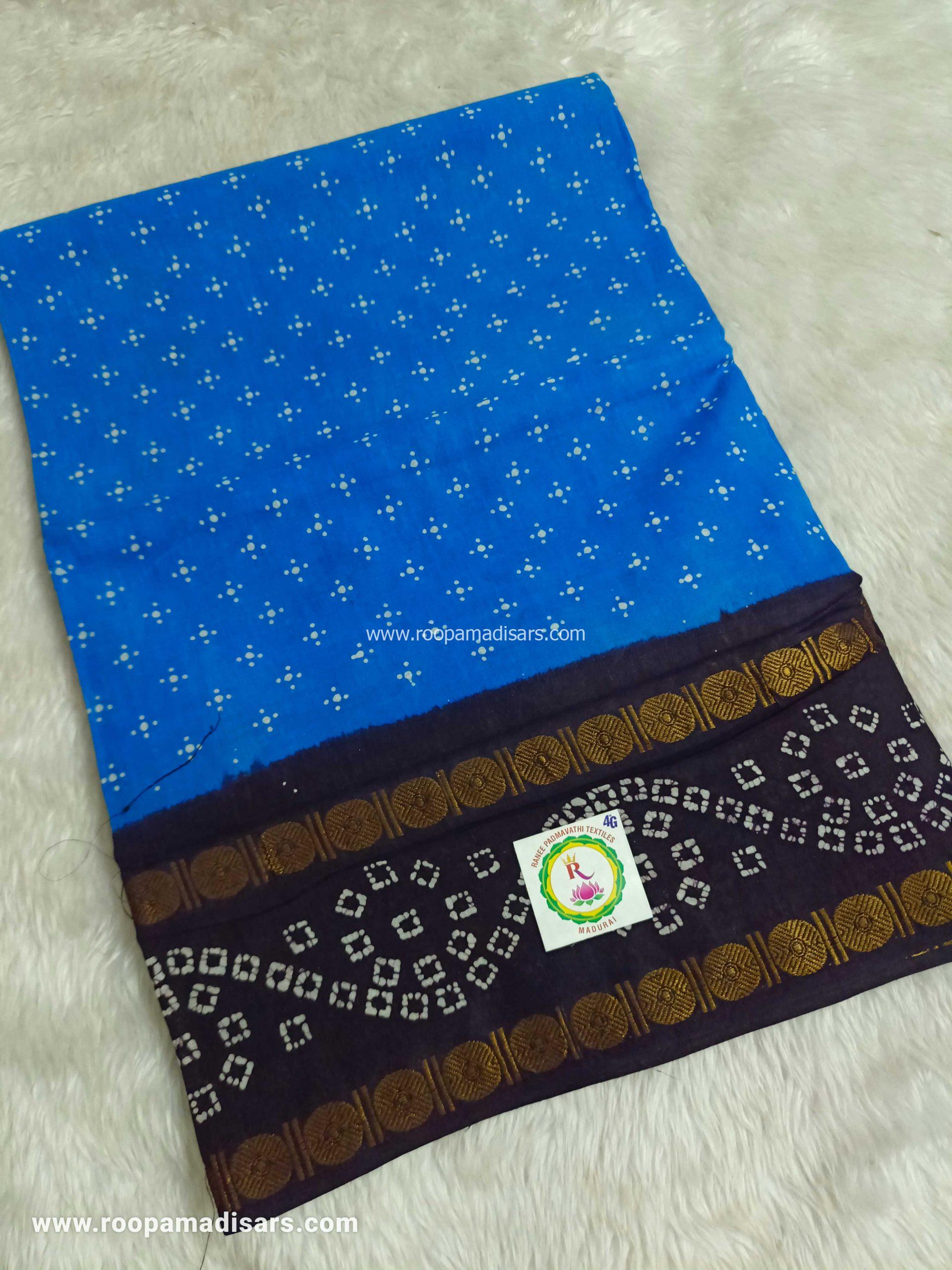 RANEE SUNGUDI SAREES -10YARDS MADISAR SAREE WITHOUT BLOUSE PIECE