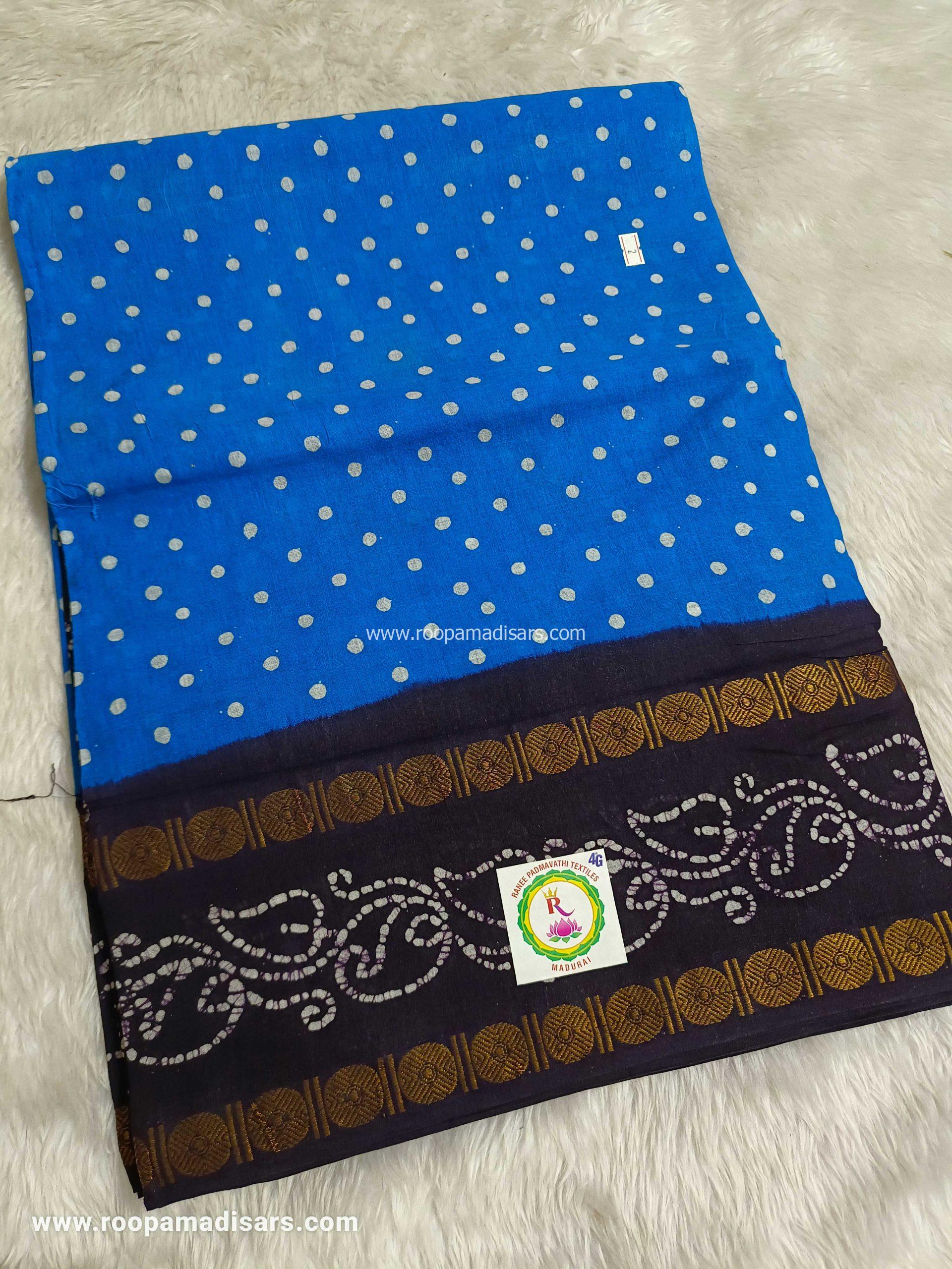 RANEE SUNGUDI SAREES -10YARDS MADISAR SAREE WITHOUT BLOUSE PIECE