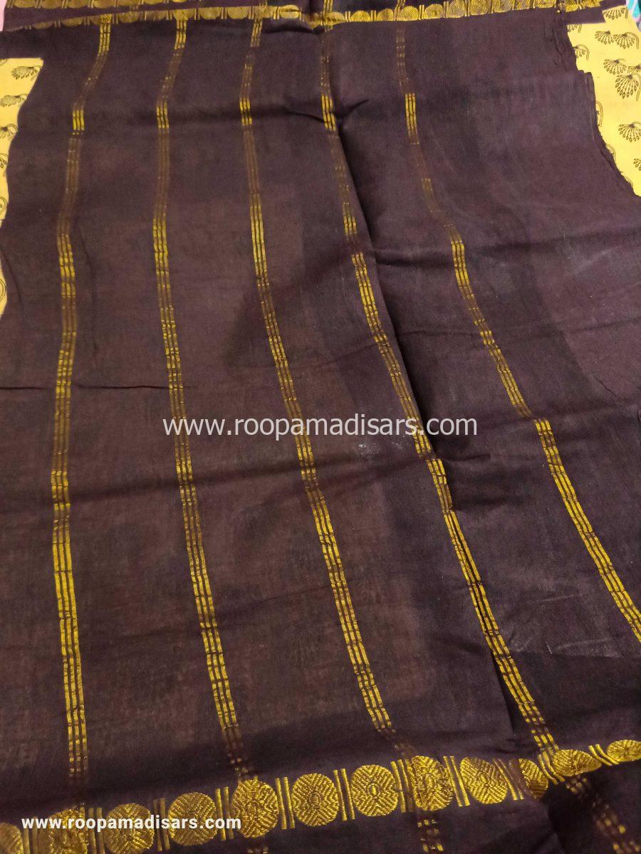 RANEE SUNGUDI SAREES -10YARDS MADISAR SAREE WITHOUT BLOUSE PIECE - Image 2