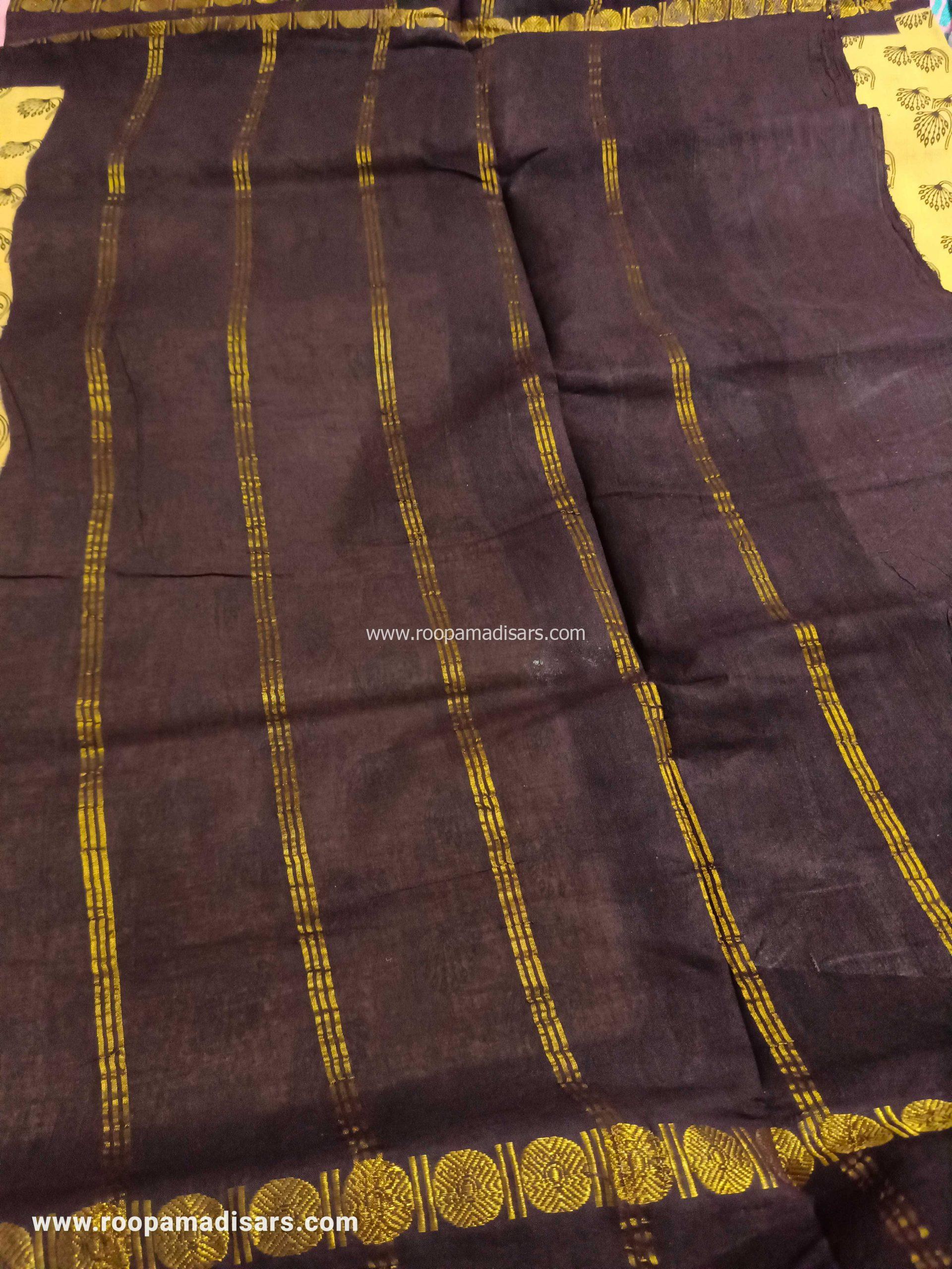 RANEE SUNGUDI SAREES -10YARDS MADISAR SAREE WITHOUT BLOUSE PIECE - Image 2
