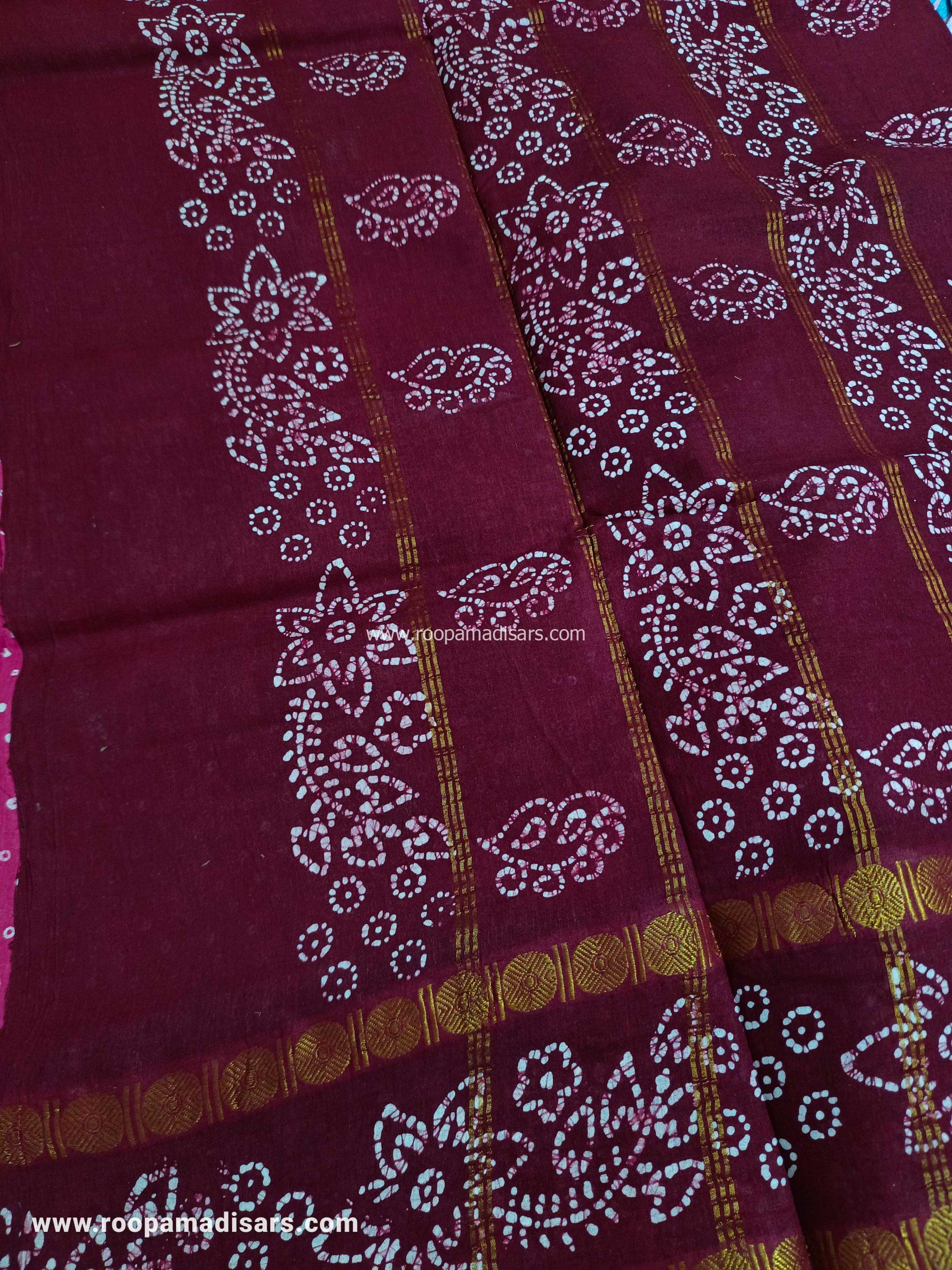 RANEE SUNGUDI SAREES -10YARDS MADISAR SAREE WITHOUT BLOUSE PIECE - Image 2