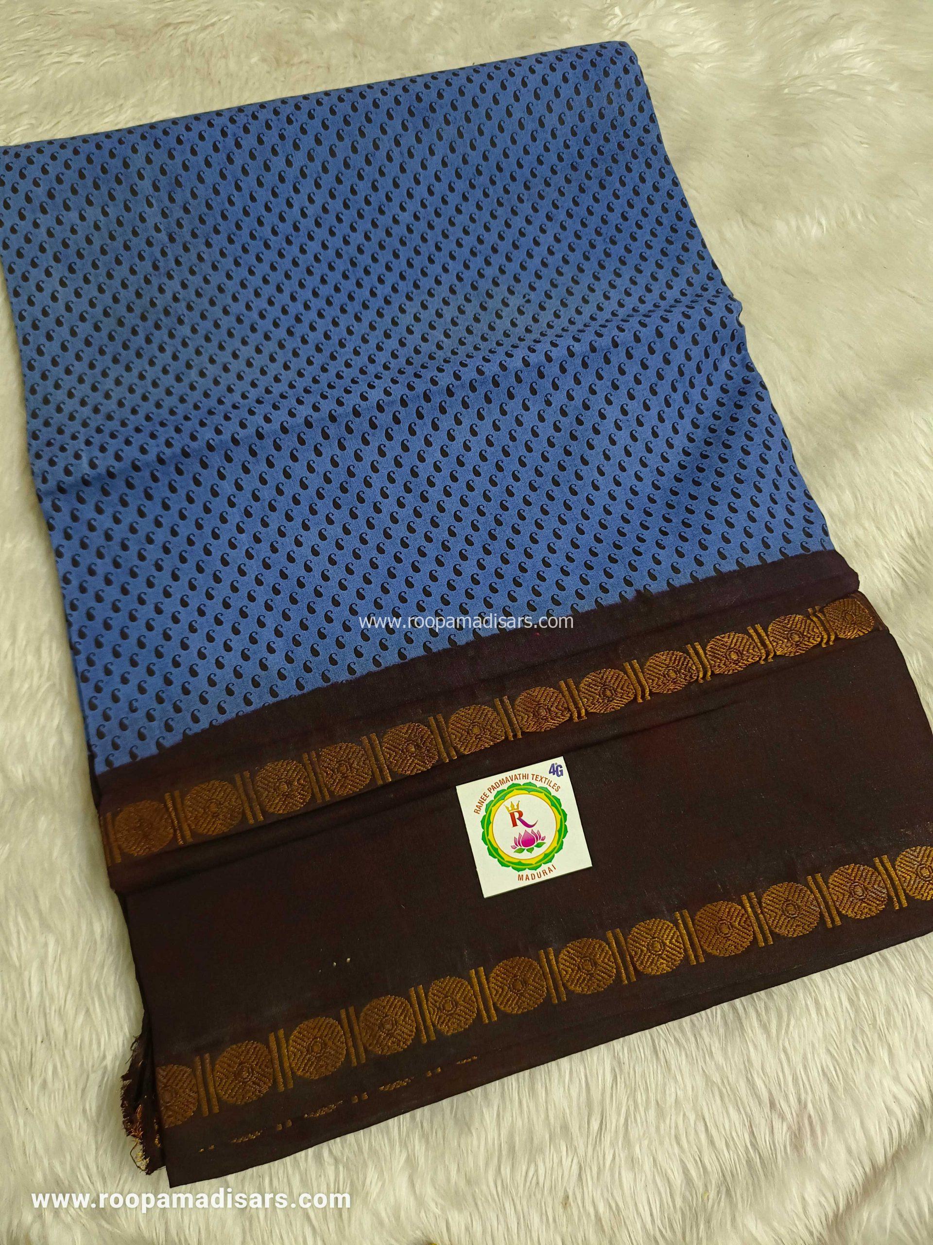 RANEE SUNGUDI SAREES -10YARDS MADISAR SAREE WITHOUT BLOUSE PIECE