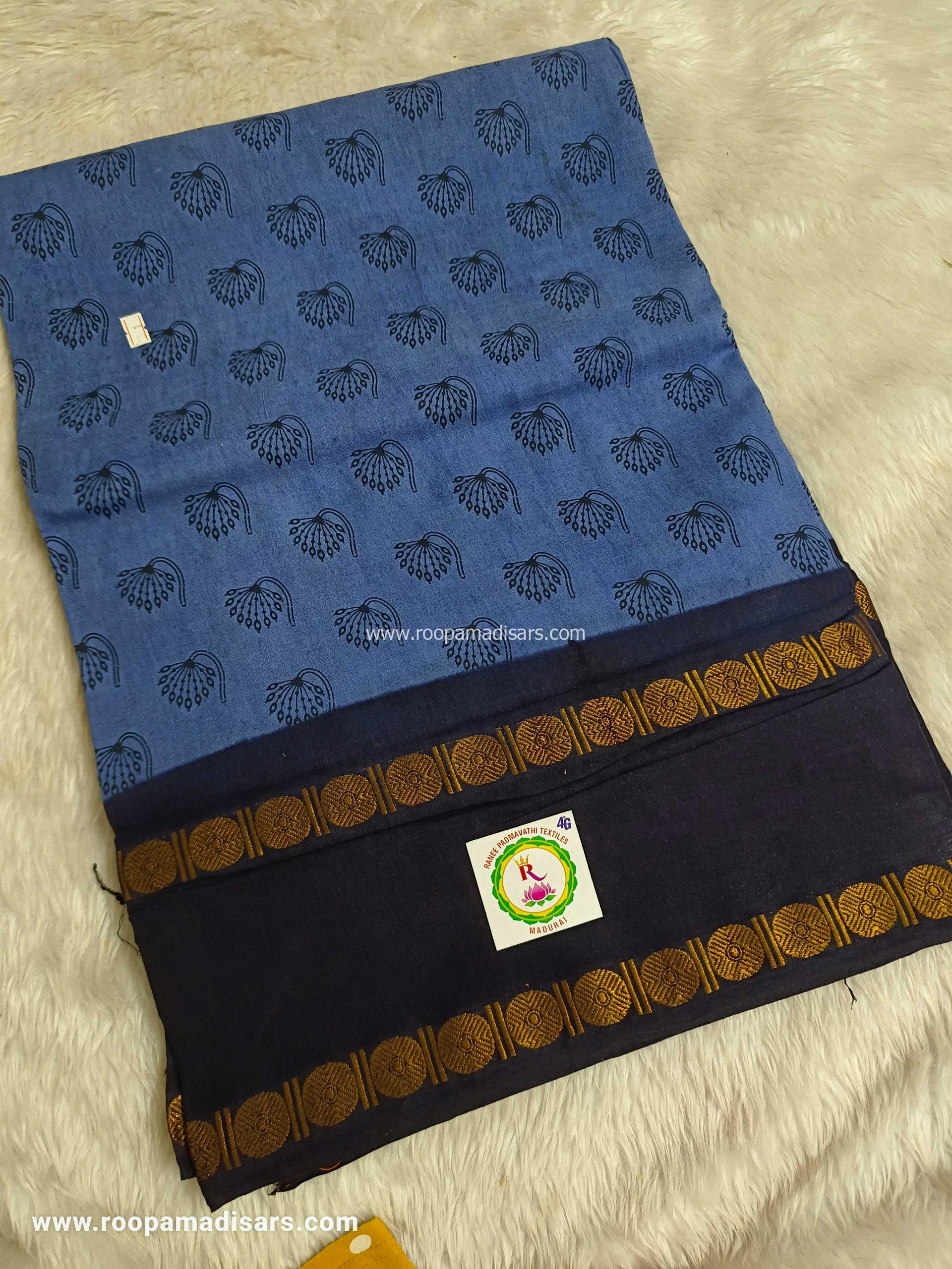 RANEE SUNGUDI SAREES -10YARDS MADISAR SAREE WITHOUT BLOUSE PIECE