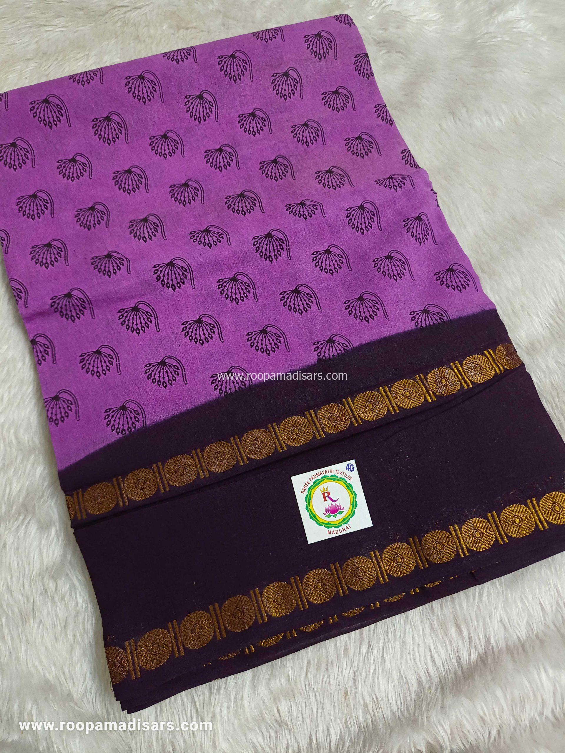 RANEE SUNGUDI SAREES -10YARDS MADISAR SAREE WITHOUT BLOUSE PIECE