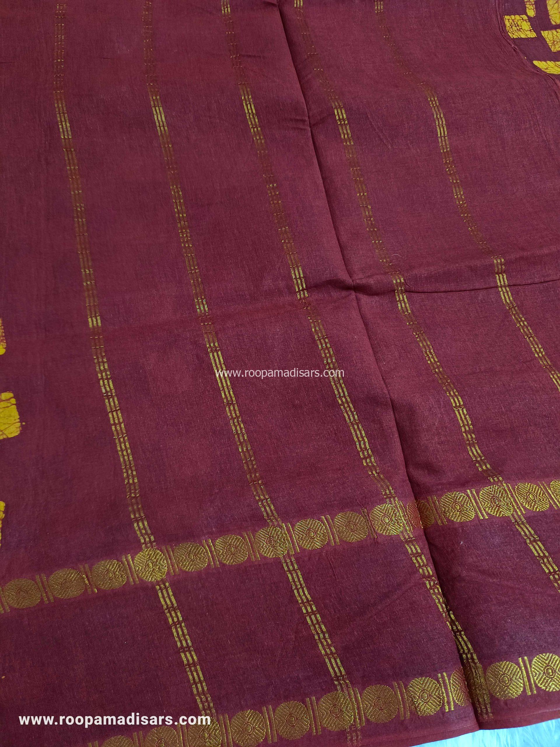 RANEE SUNGUDI SAREES -10YARDS MADISAR SAREE WITHOUT BLOUSE PIECE - Image 2