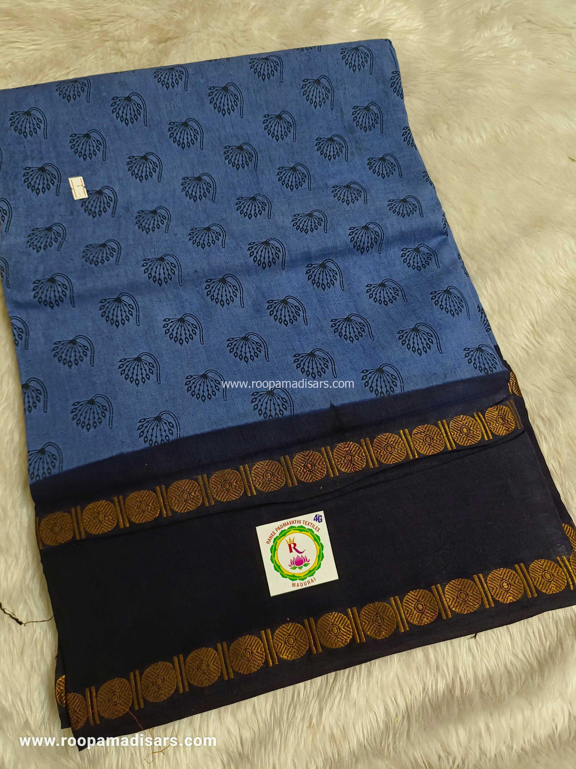 RANEE SUNGUDI SAREES -10YARDS MADISAR SAREE WITHOUT BLOUSE PIECE