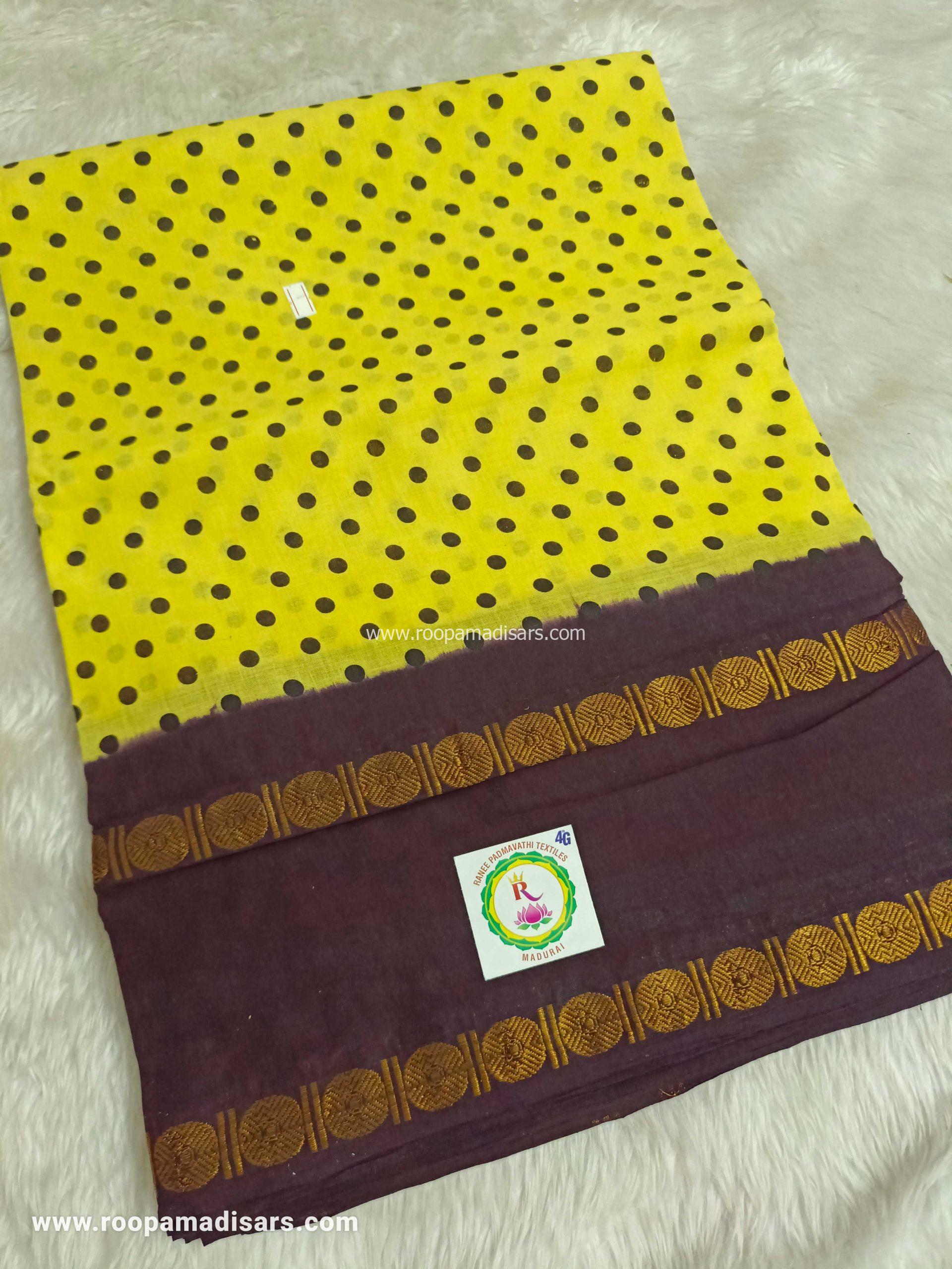RANEE SUNGUDI SAREES -10YARDS MADISAR SAREE WITHOUT BLOUSE PIECE