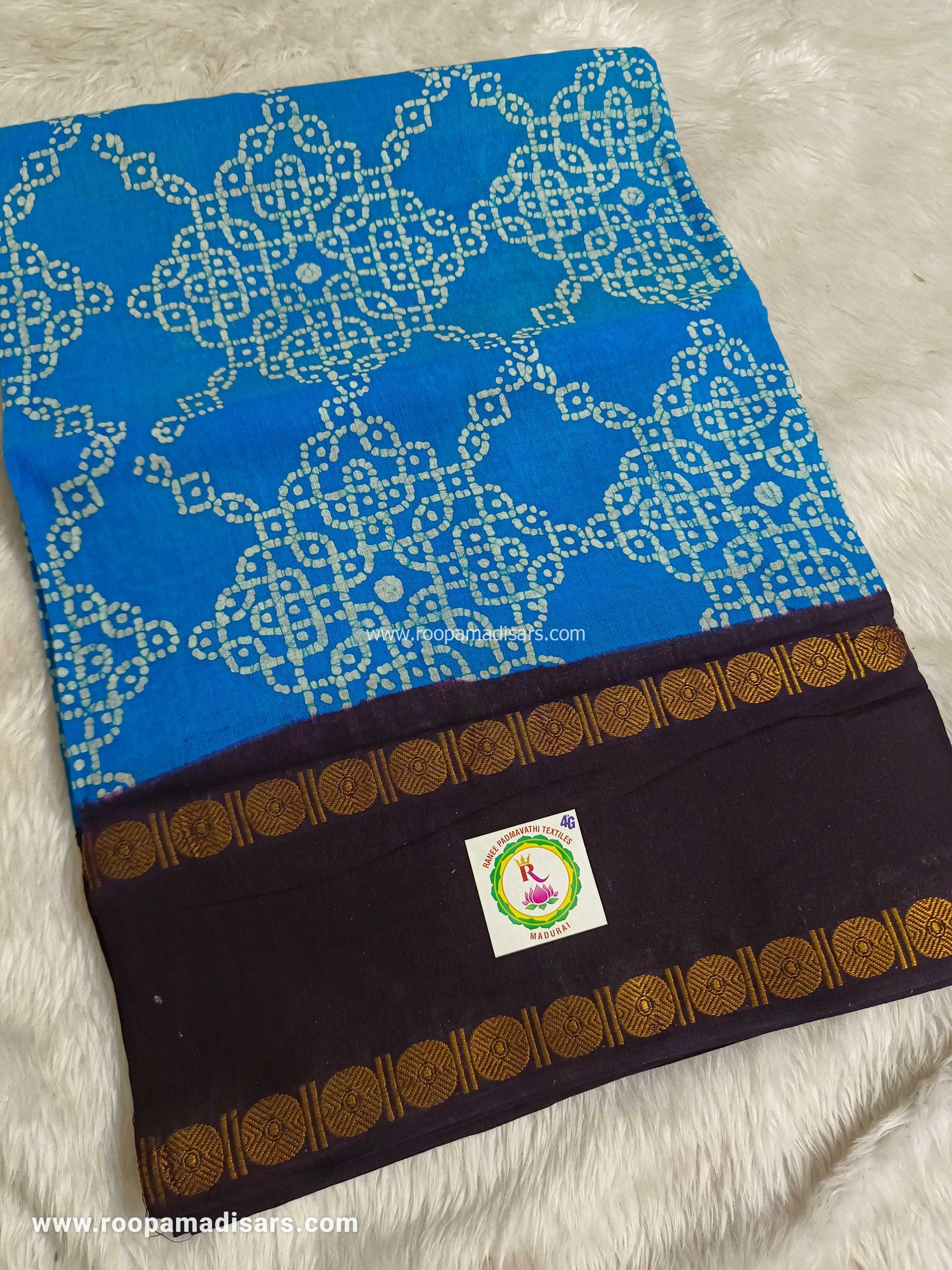 RANEE SUNGUDI SAREES -10YARDS MADISAR SAREE WITHOUT BLOUSE PIECE