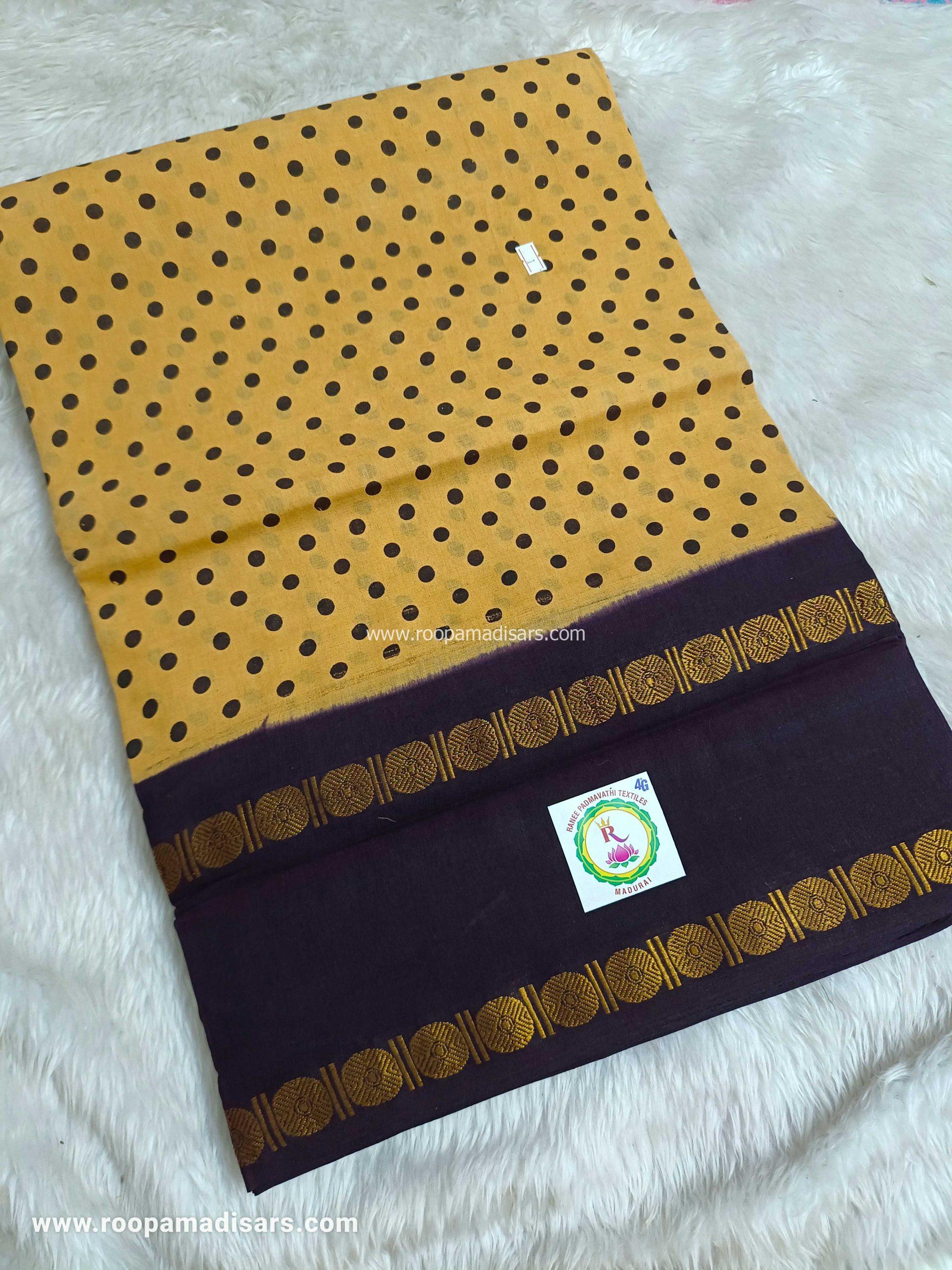 RANEE SUNGUDI SAREES -10YARDS MADISAR SAREE WITHOUT BLOUSE PIECE