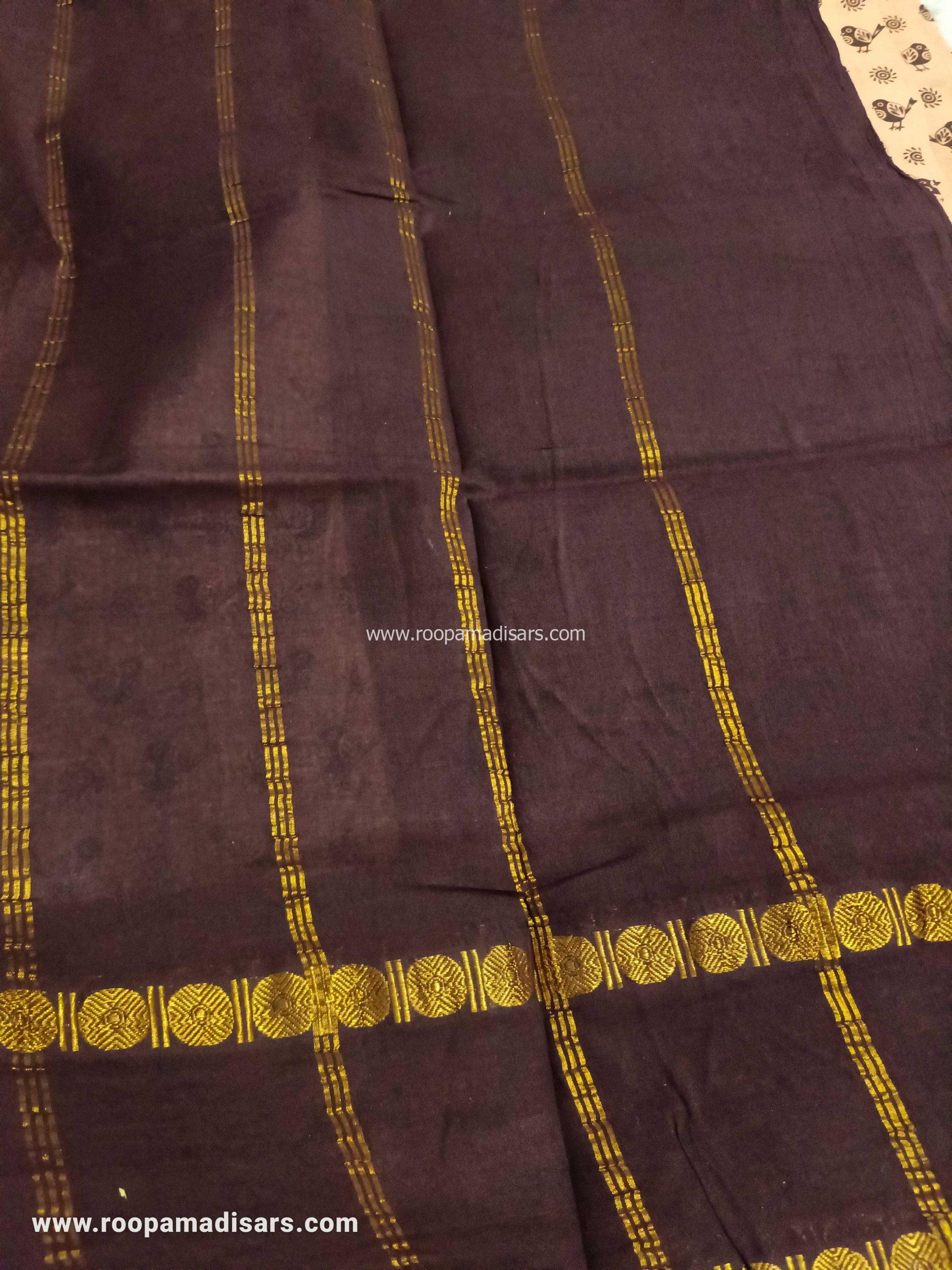 RANEE SUNGUDI SAREES -10YARDS MADISAR SAREE WITHOUT BLOUSE PIECE - Image 2