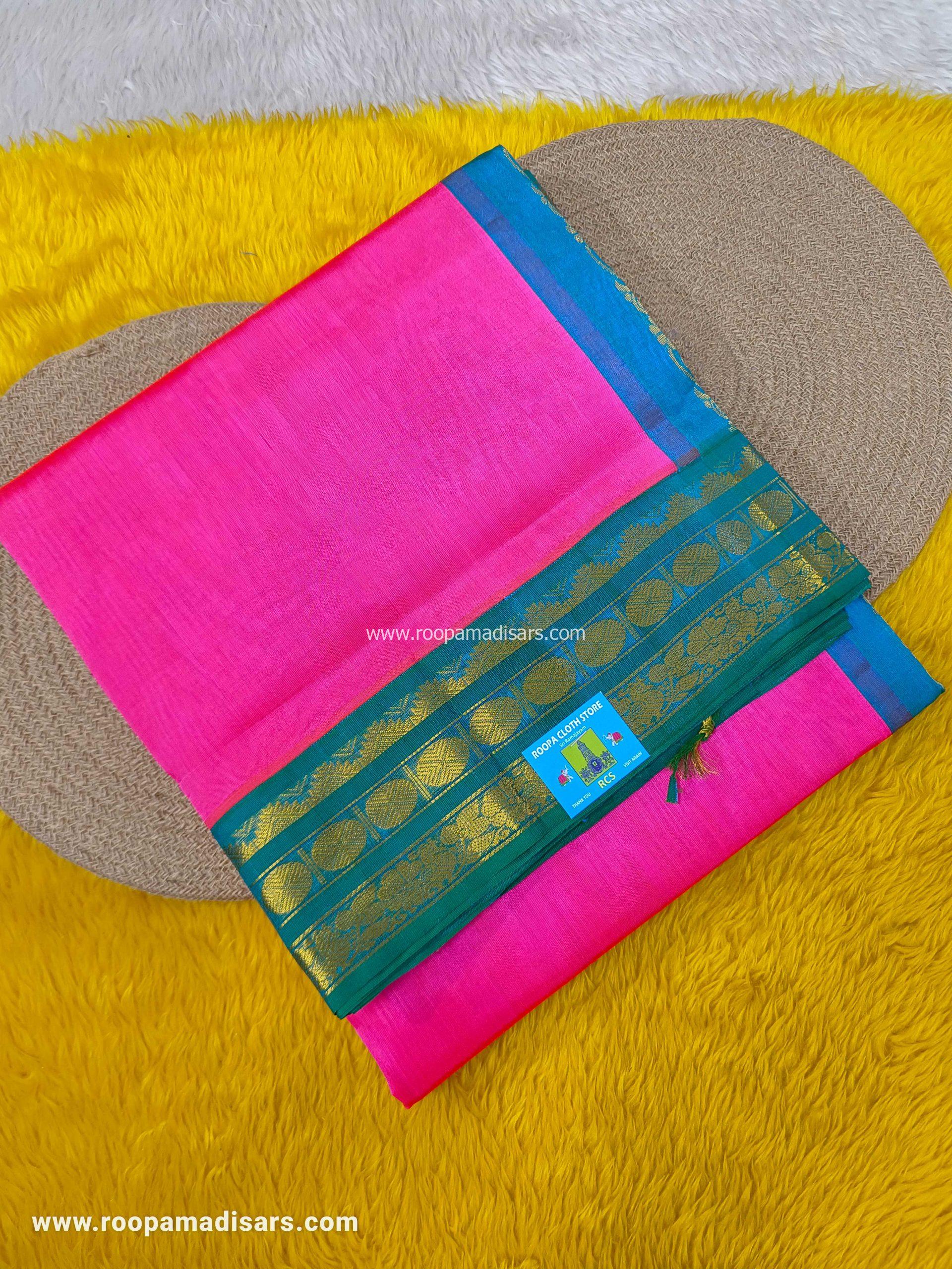 Korvai Pure Silk Cotton -6YARDS PURE SILK COTTON KORVAI BORDER WITH BLOUSE