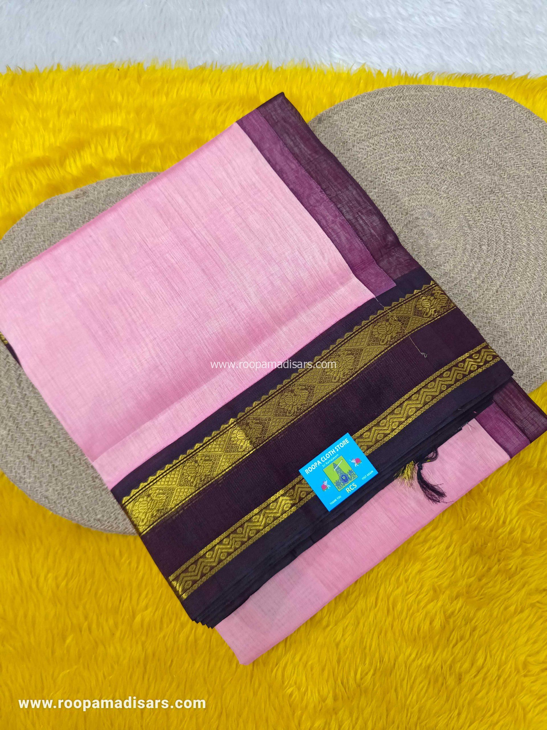 Korvai Pure Silk Cotton -6YARDS PURE SILK COTTON KORVAI BORDER WITH BLOUSE