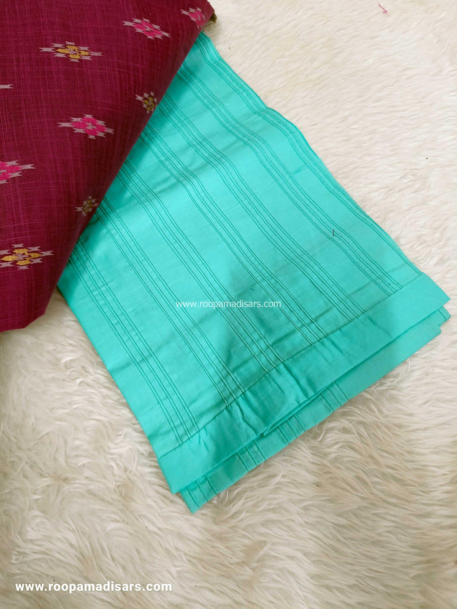 2 Tops and 1 Bottom with Chiffon dupatta cotton Dress Material - Unstitched 4 Piece Suit (2Top,Bottom,Dupatta ) - Image 2