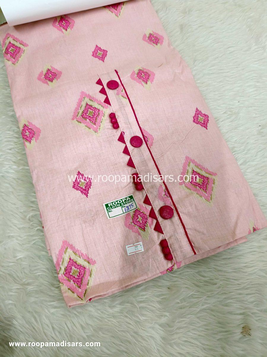 2 Tops and 1 Bottom with Chiffon dupatta cotton Dress Material - Unstitched 4 Piece Suit (2Top,Bottom,Dupatta ) - Image 2