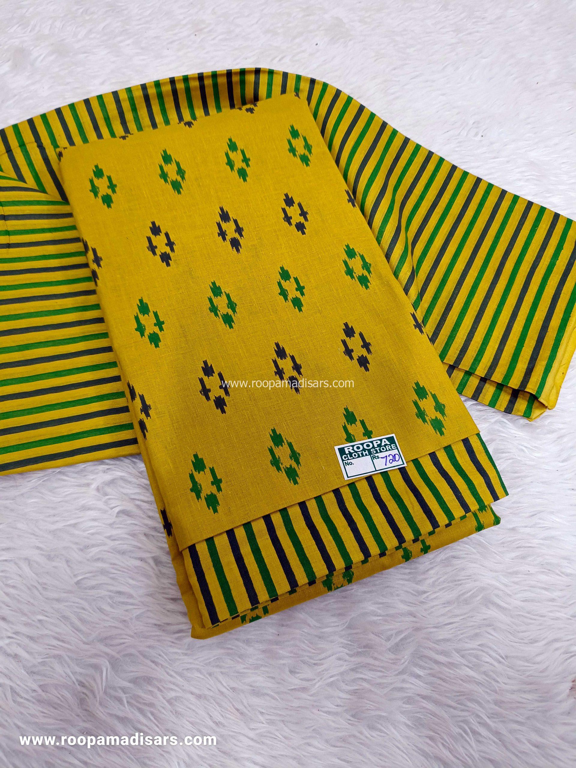 Cotton Dress Material - Unstitched 3 Piece Suit (Top,Bottom,Dupatta )