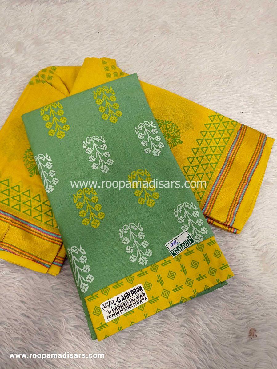 Cotton Dress Material - Unstitched 3 Piece Suit (Top,Bottom,Dupatta )