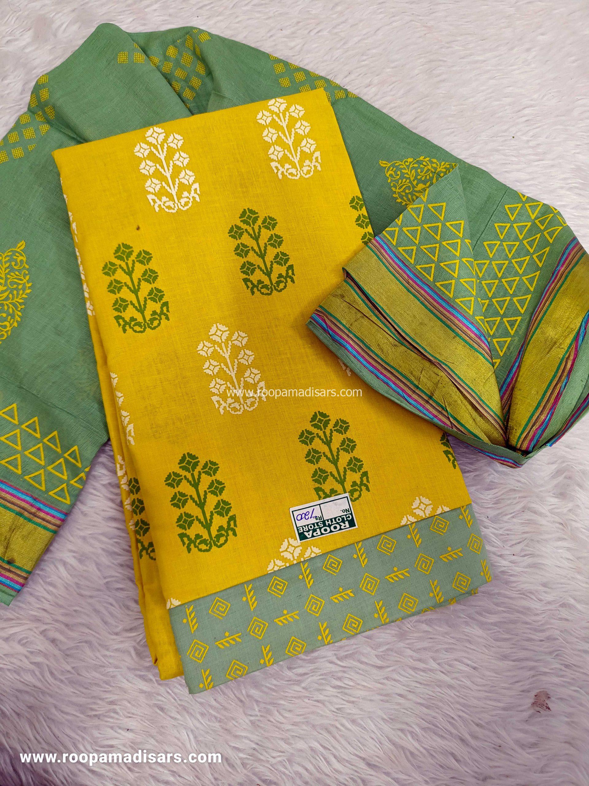 Cotton Dress Material - Unstitched 3 Piece Suit (Top,Bottom,Dupatta )