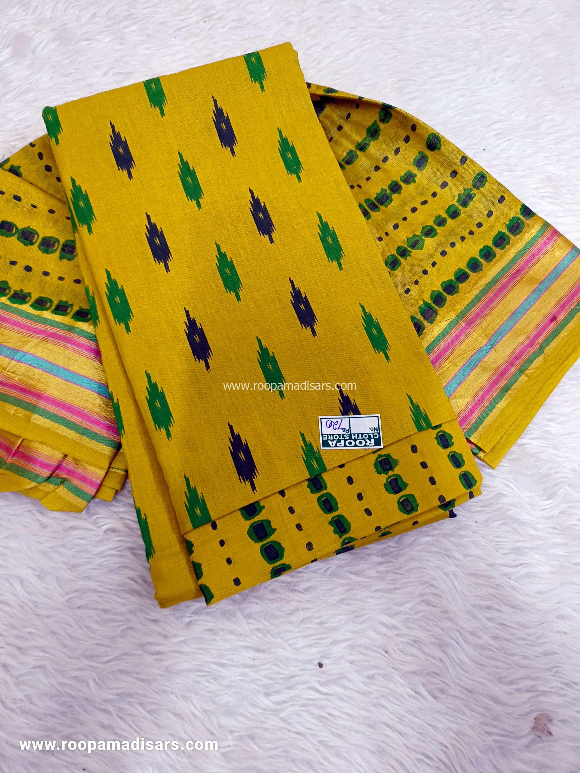 Cotton Dress Material - Unstitched 3 Piece Suit (Top,Bottom,Dupatta )