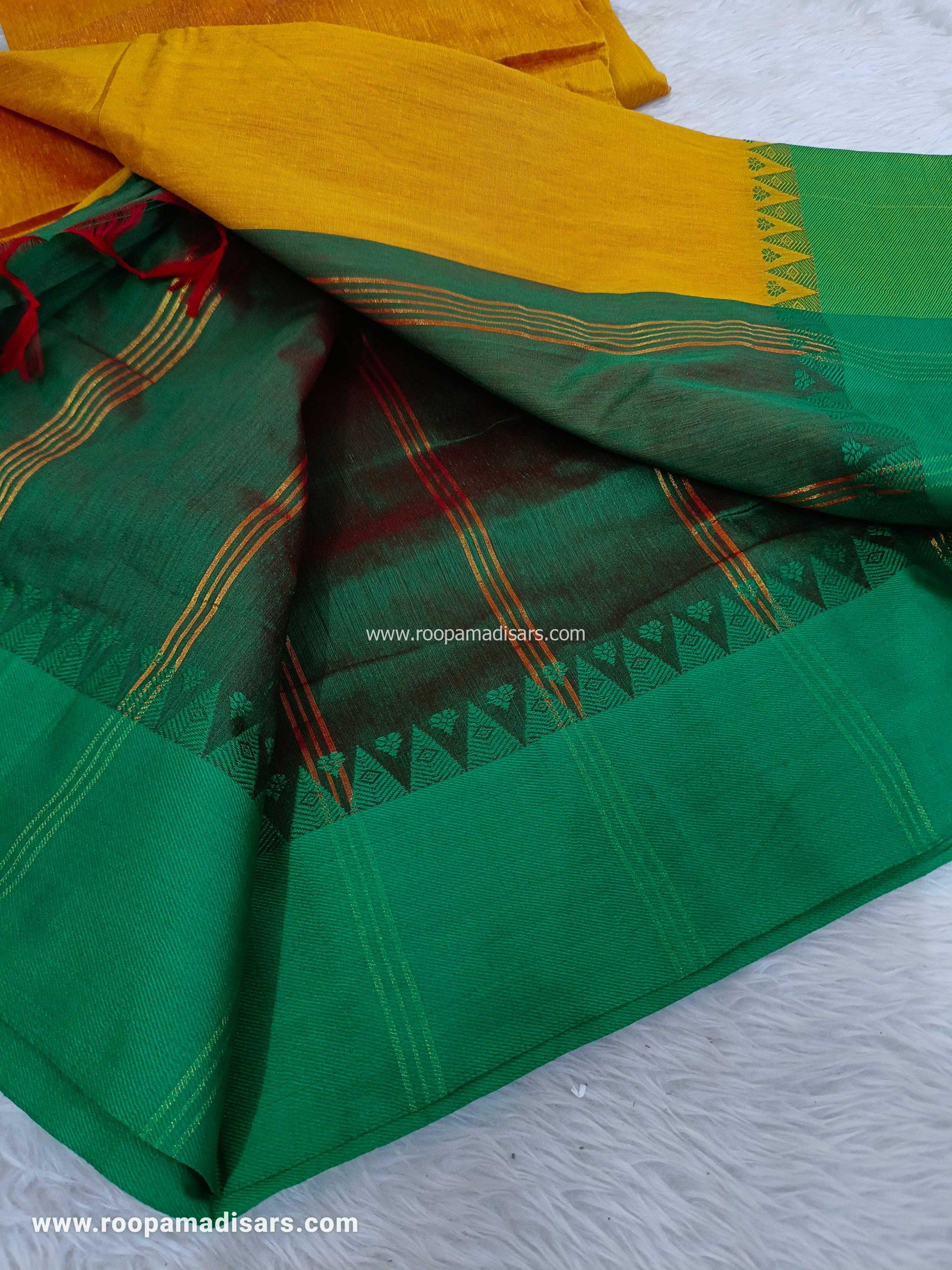 KALYANI SILK COTTON -REGULAR MADISAR SAREE WITHOUT BLOUSE PIECE - Image 3