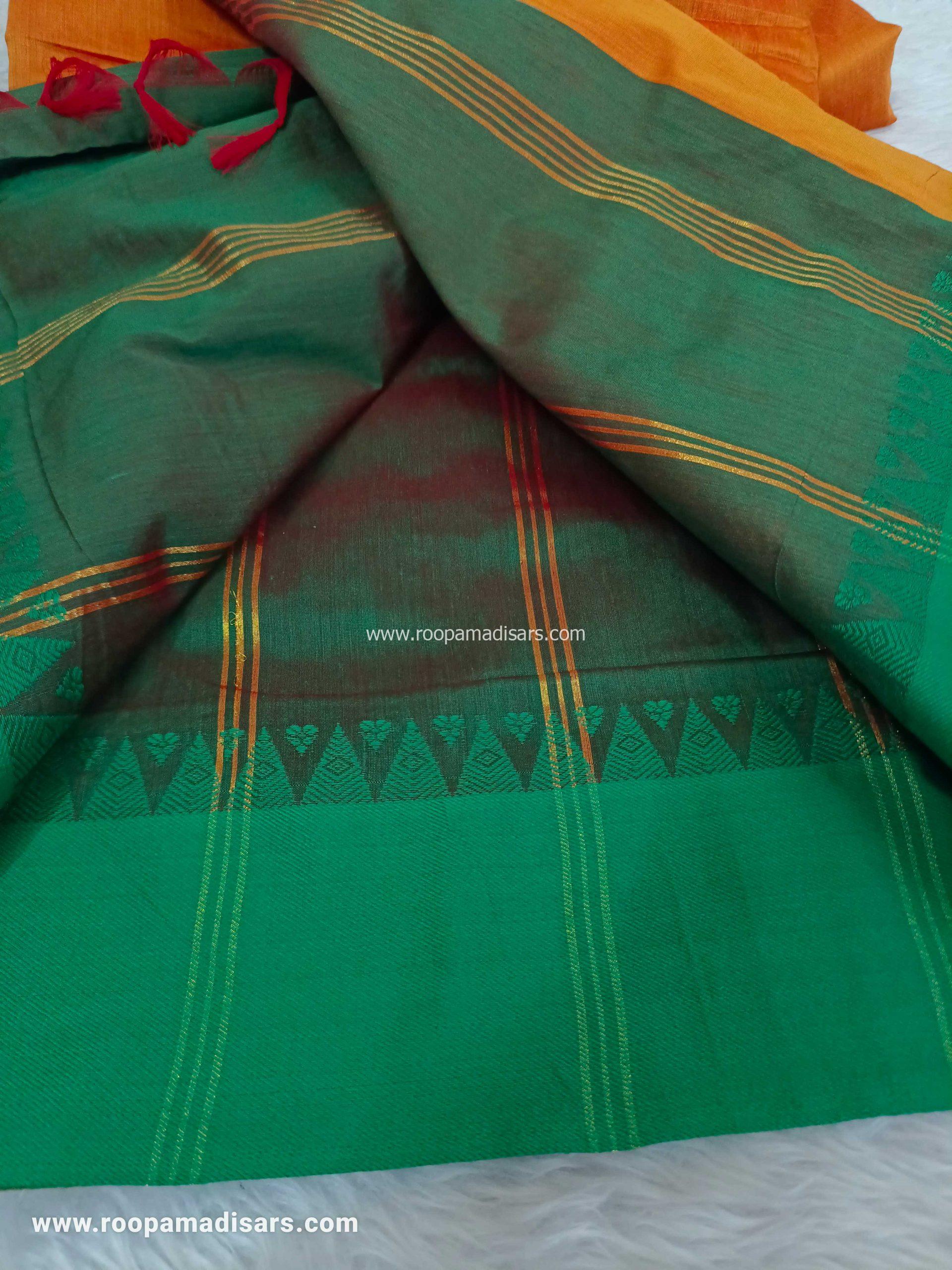 KALYANI SILK COTTON -REGULAR MADISAR SAREE WITHOUT BLOUSE PIECE - Image 3