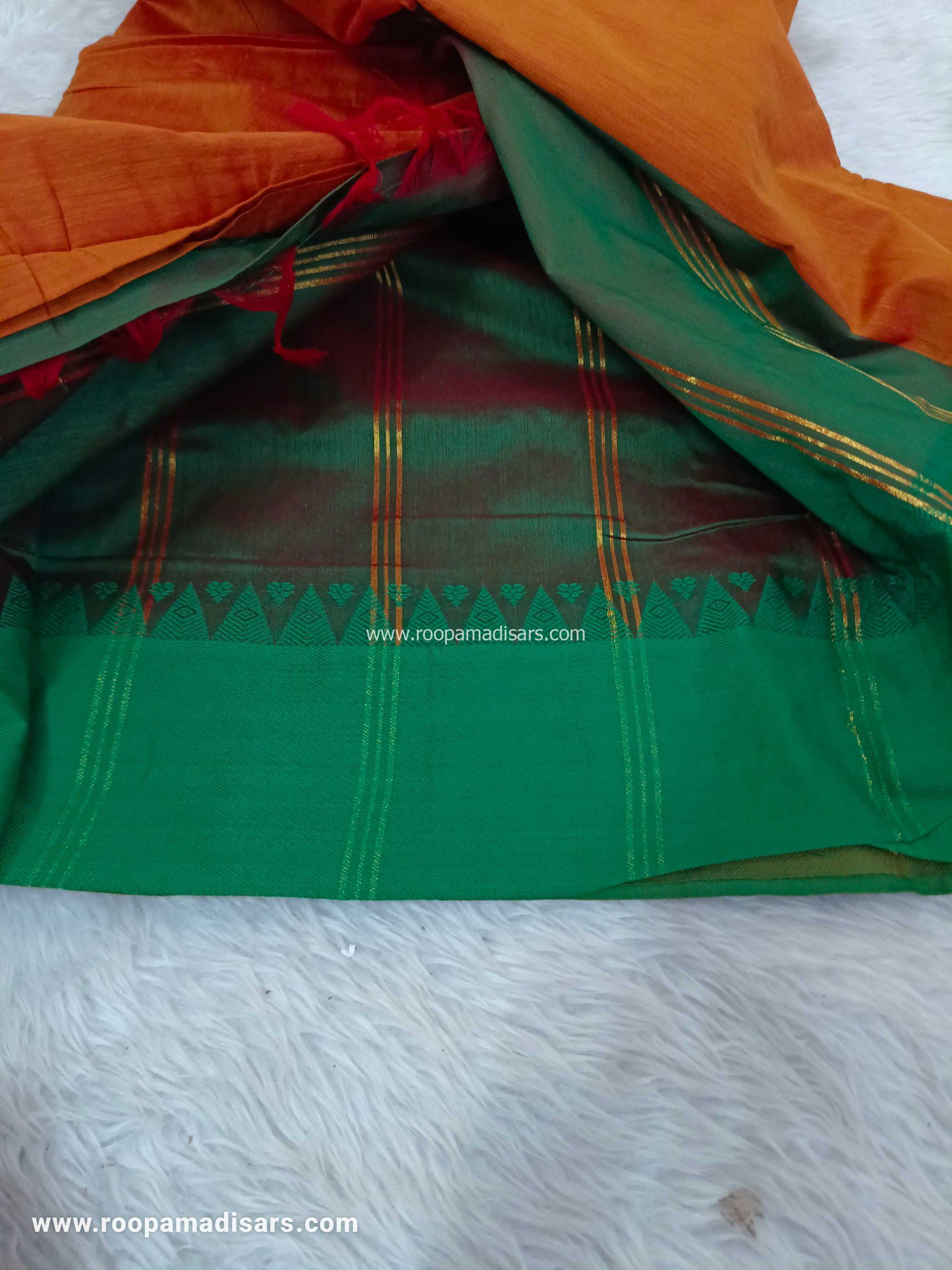 KALYANI SILK COTTON -REGULAR MADISAR SAREE WITHOUT BLOUSE PIECE - Image 3
