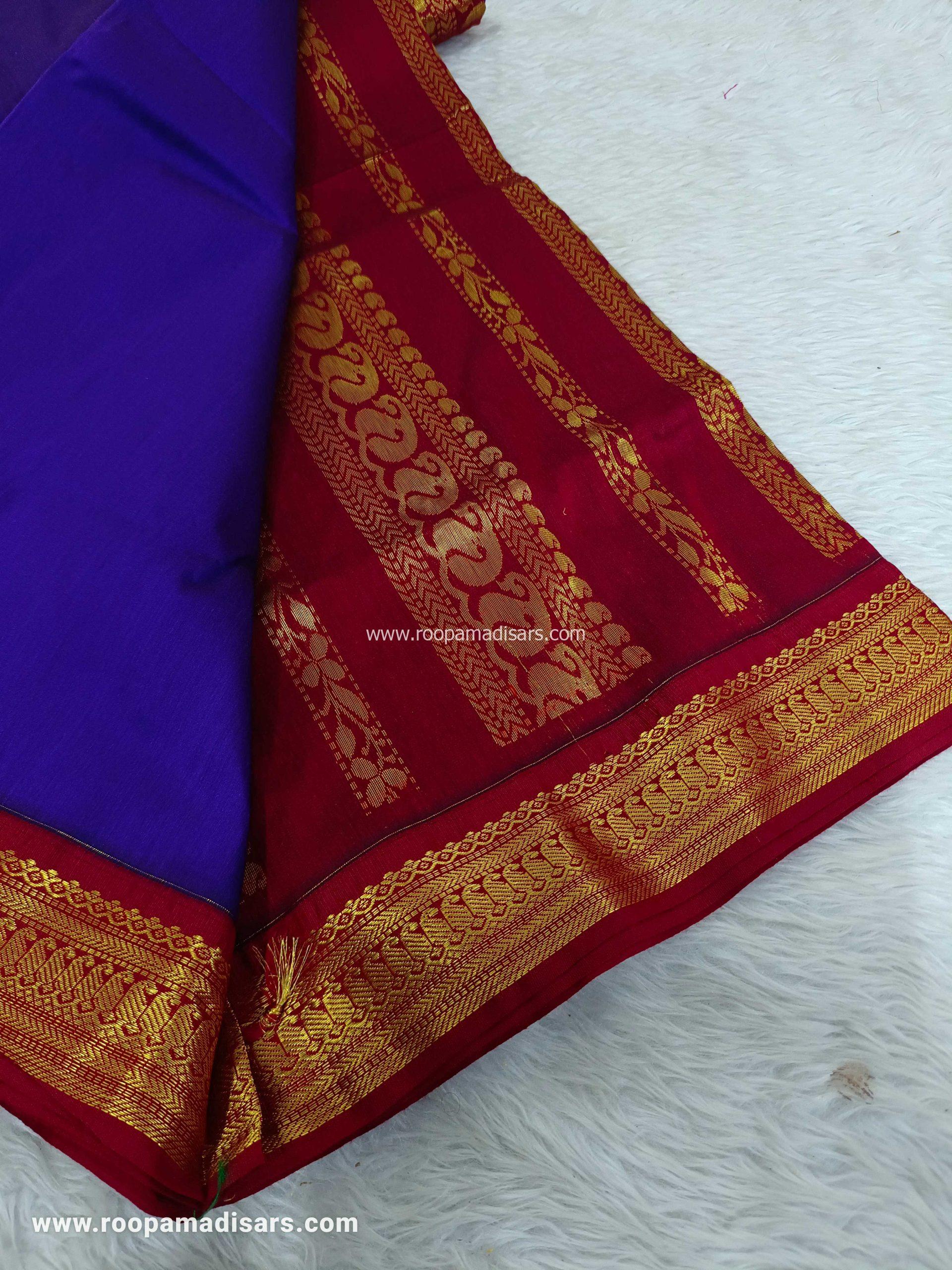 KALYANI SILK COTTON  -REGULAR MADISAR SAREE WITHOUT BLOUSE PIECE - Image 3