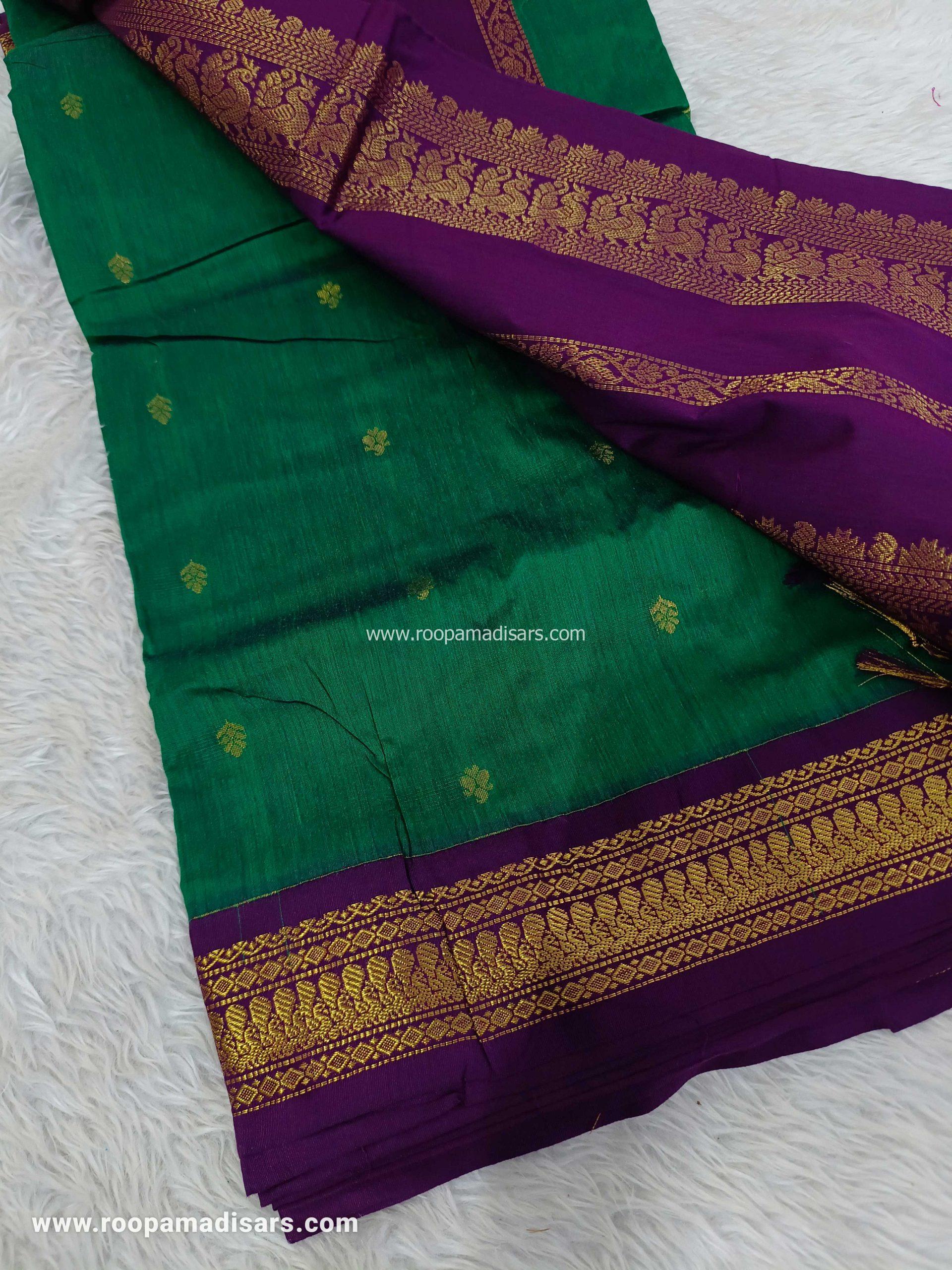 KALYANI SILK COTTON -REGULAR MADISAR SAREE WITHOUT BLOUSE PIECE - Image 3