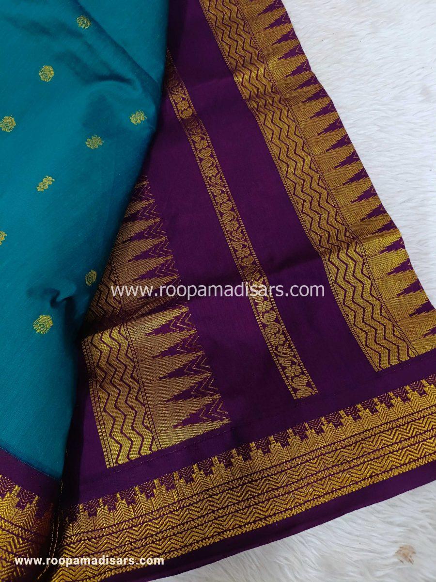 KALYANI SILK COTTON  -REGULAR MADISAR SAREE WITHOUT BLOUSE PIECE - Image 3