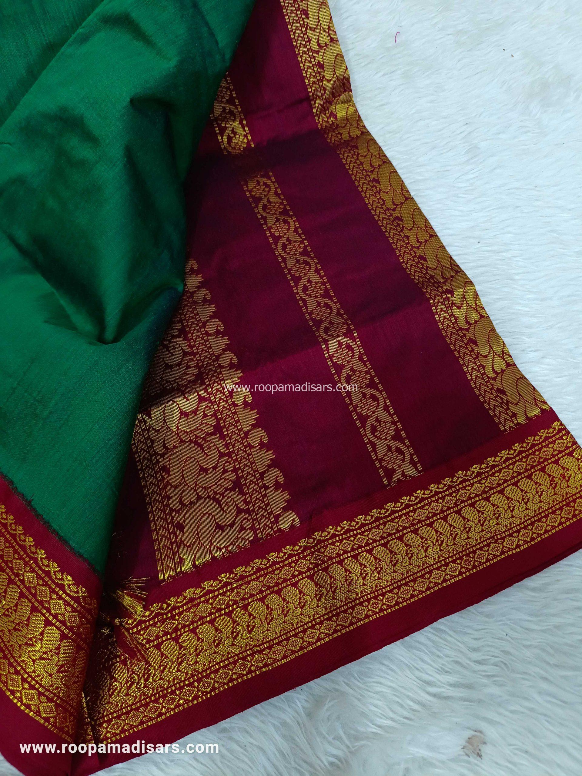 KALYANI SILK COTTON -REGULAR MADISAR SAREE WITHOUT BLOUSE PIECE - Image 3